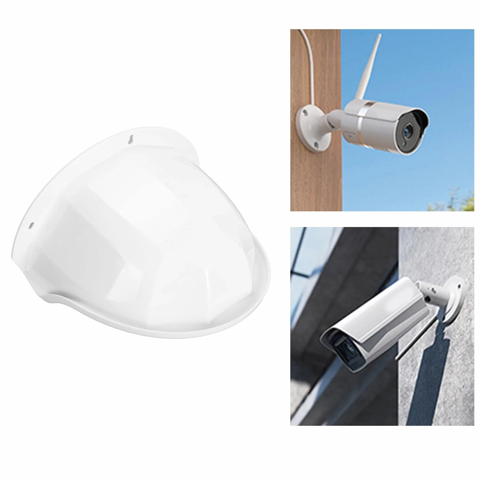 Couvercle de Pluie pour Caméra Extérieure de Surveillance - Toit de Protection Contre Les Conditions Météorologiques (Blanc)