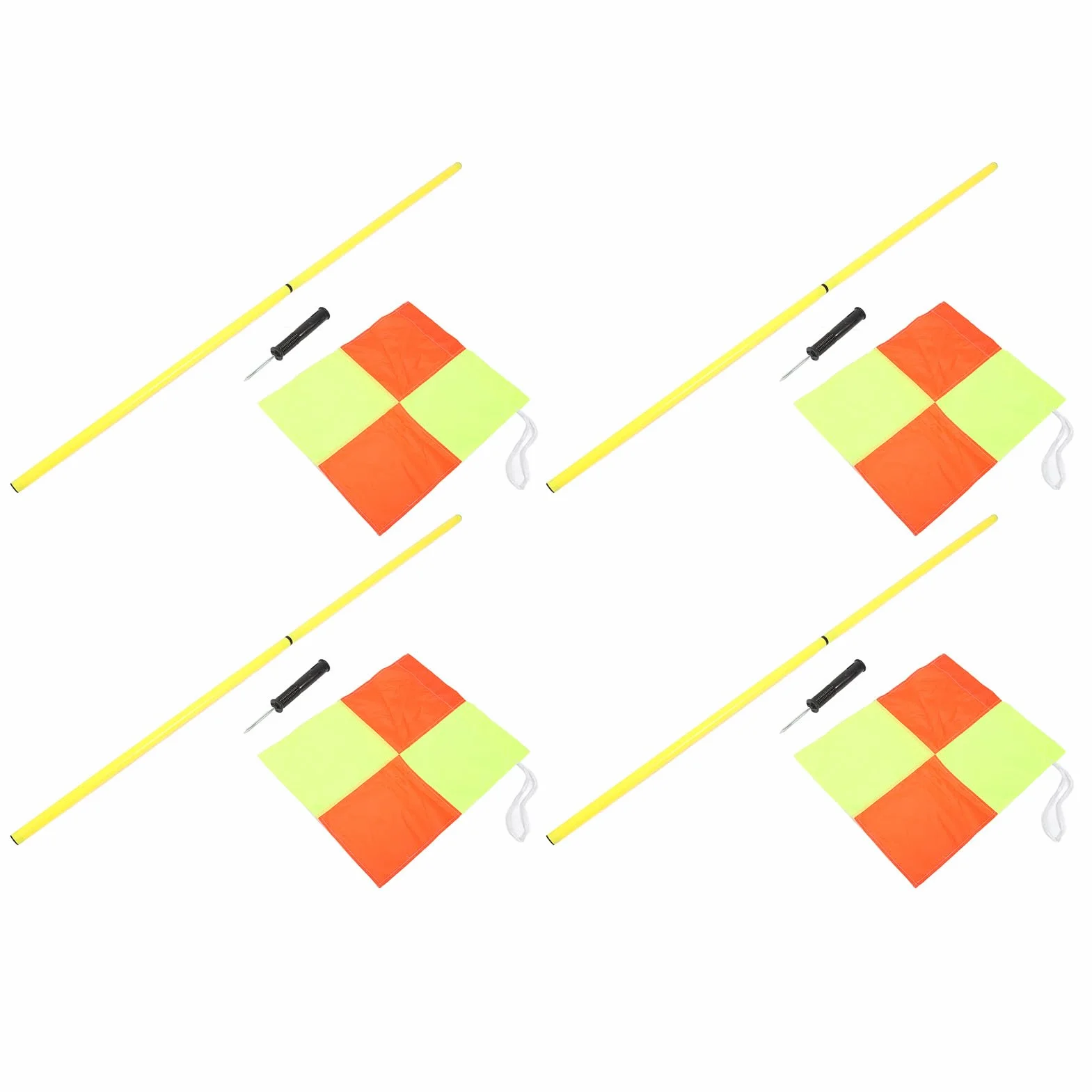 Football Corner Flags Set 1,5 m Poles 4 Square Flags Outdoor Training