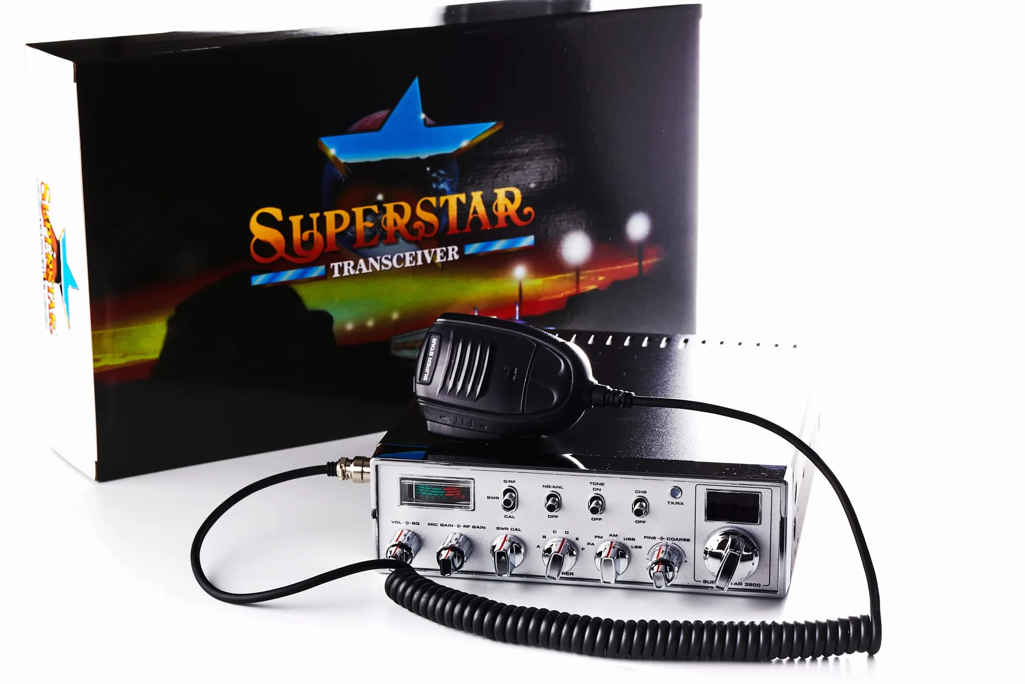 Super Star 3900 Émetteur-Récepteur Mobile CB 27 MHz AM/FM/USB/LSB, 12W SSB, Noir et Argent
