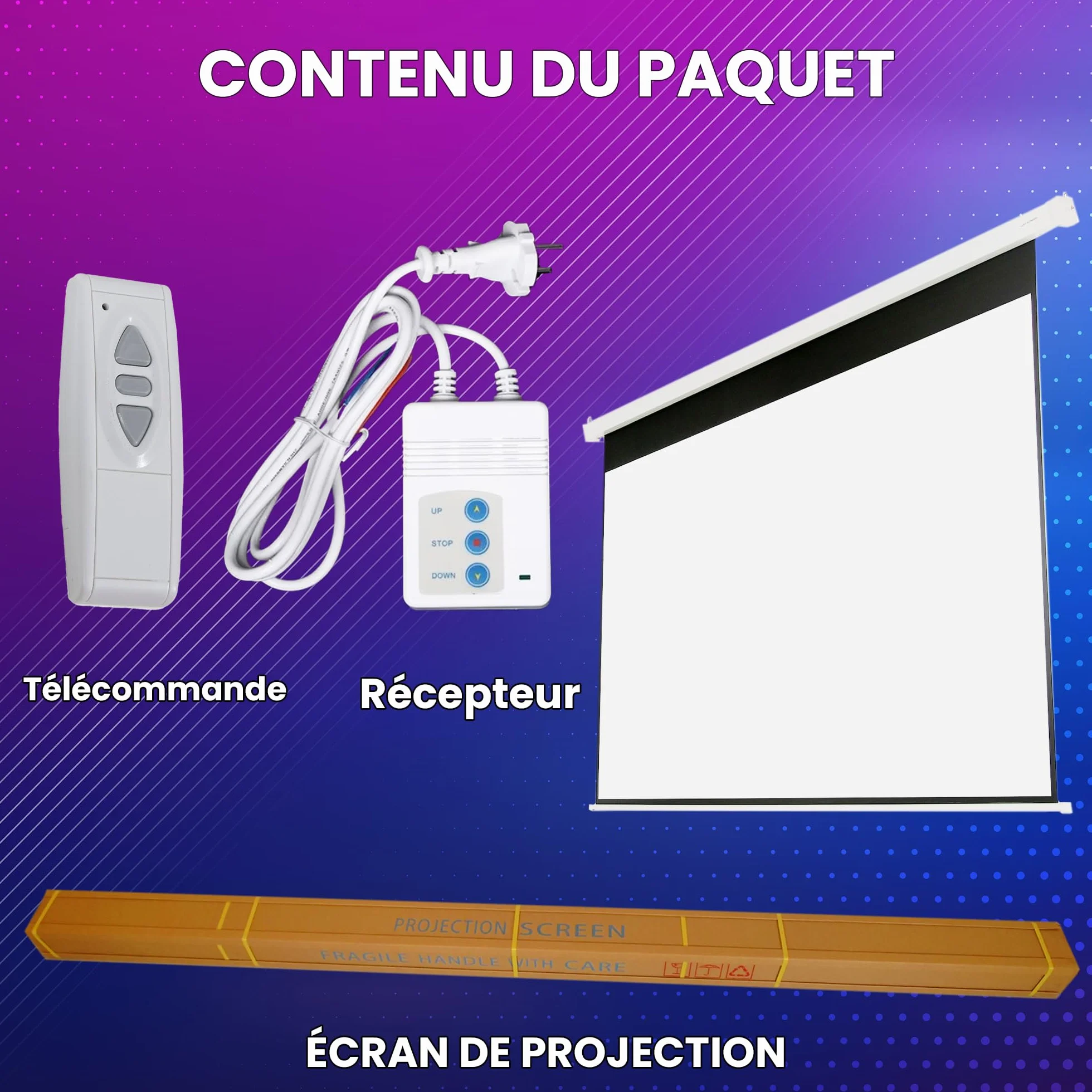Écran de projection électrique 120" 16:9