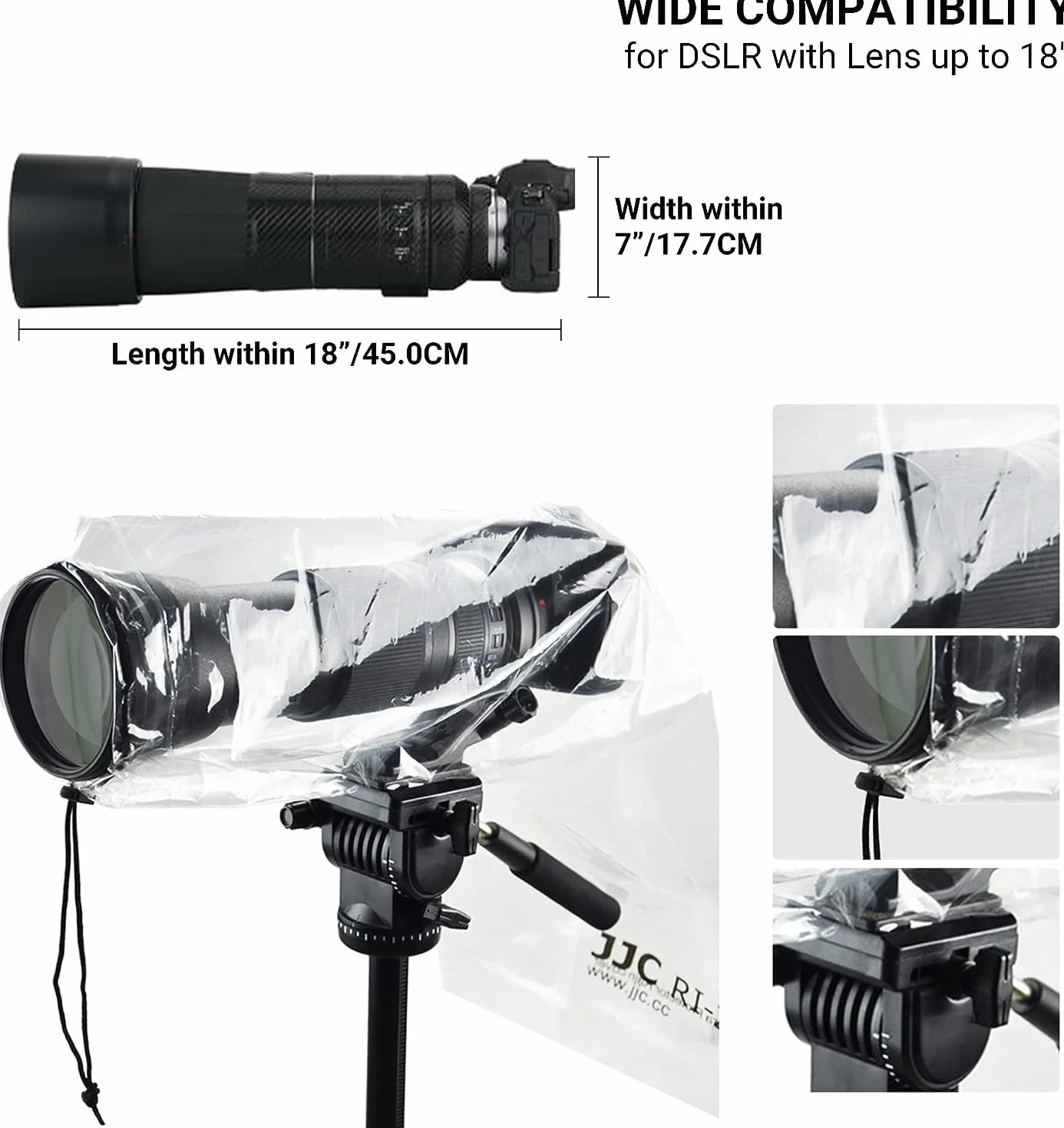 JJC Lot de 4 Housses de Protection Contre la Pluie pour appareils Photo Reflex numériques Canon Nikon et Autres appareils Photo Reflex numériques avec Objectif - Type A