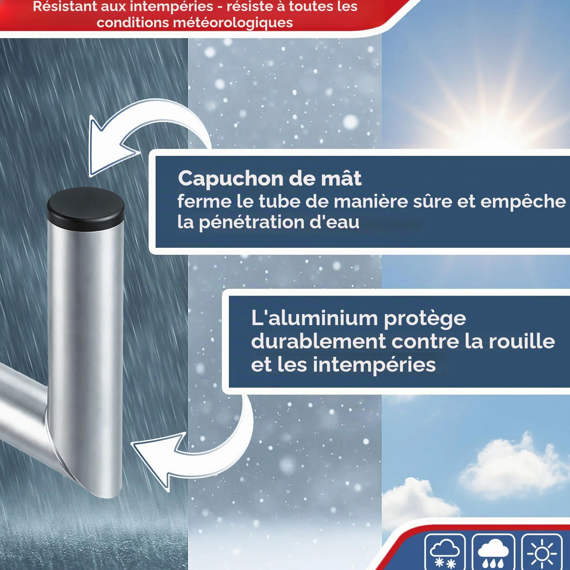 Premium X Support Mural Satellite 45cm en Aluminium pour Parabole Satellite - Support pour antenne parabolique avec Distance au Mur de 45 cm 450 mm