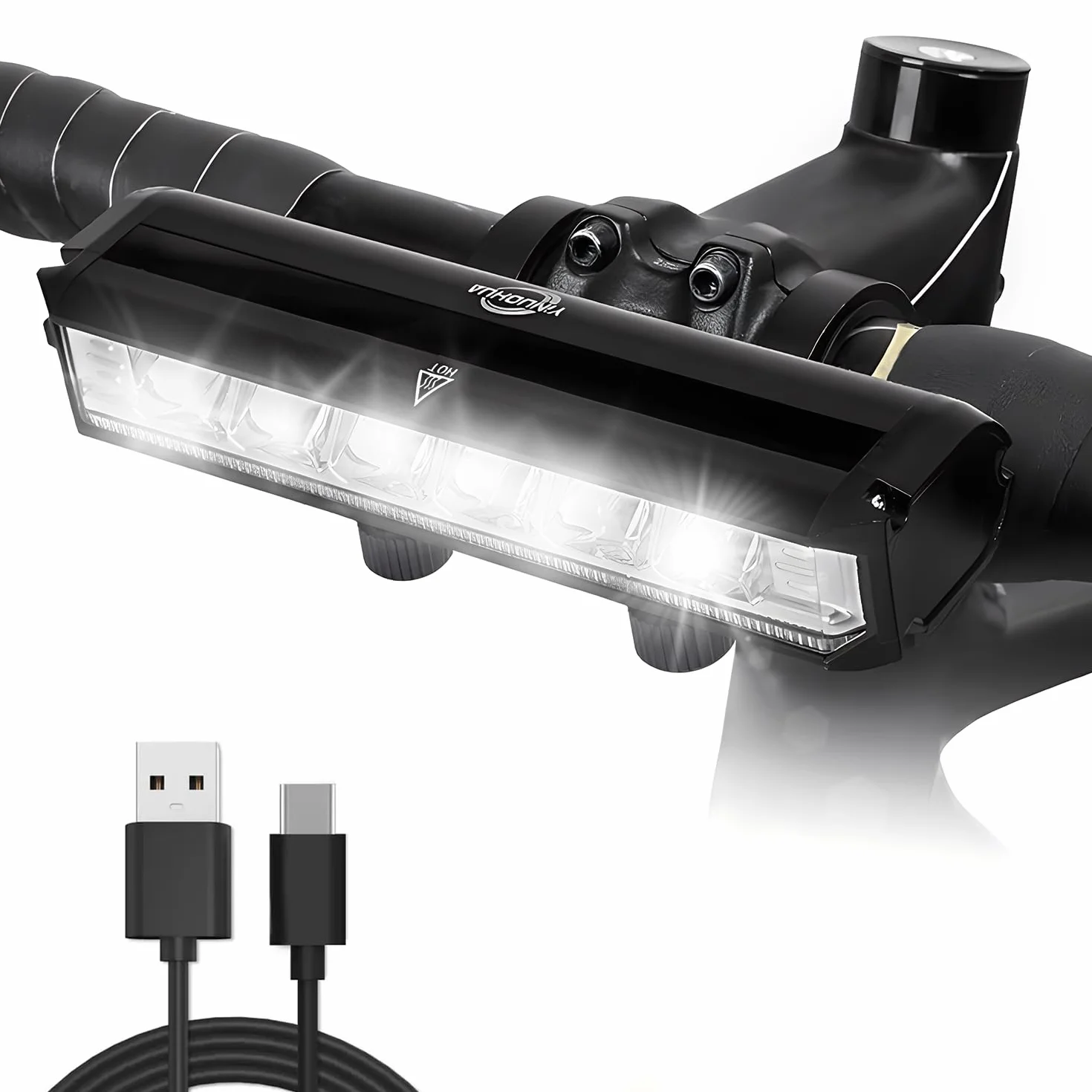 KAOUKUO Lumiere Velo 1400 lumens LED 4000mah Lampe Rechargeable USB IPX5 Étanche Phare VTT Cyclisme Nocturne