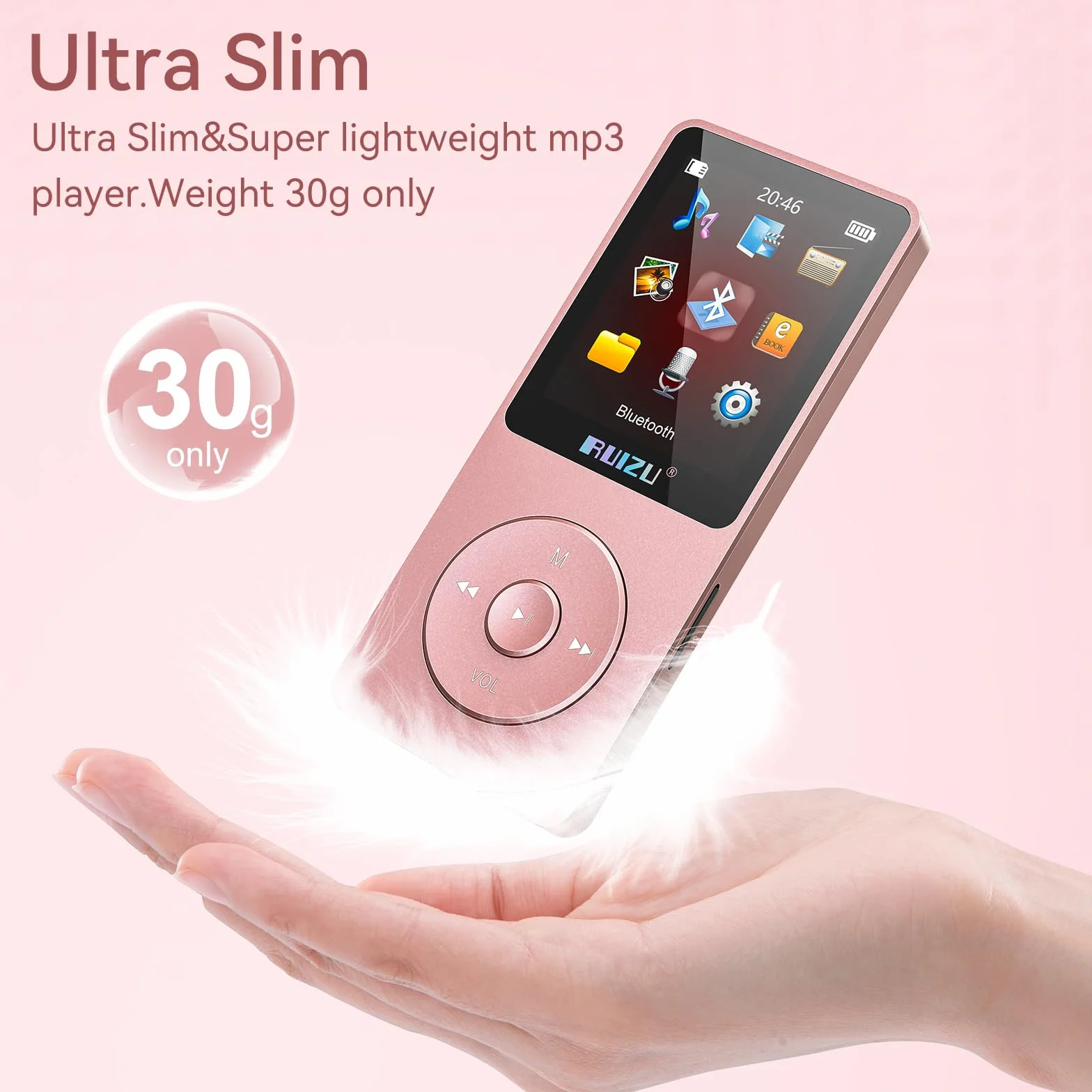 Lecteur MP3 32 Go Bluetooth 5.3 écran 1,8" autonomie 80 h