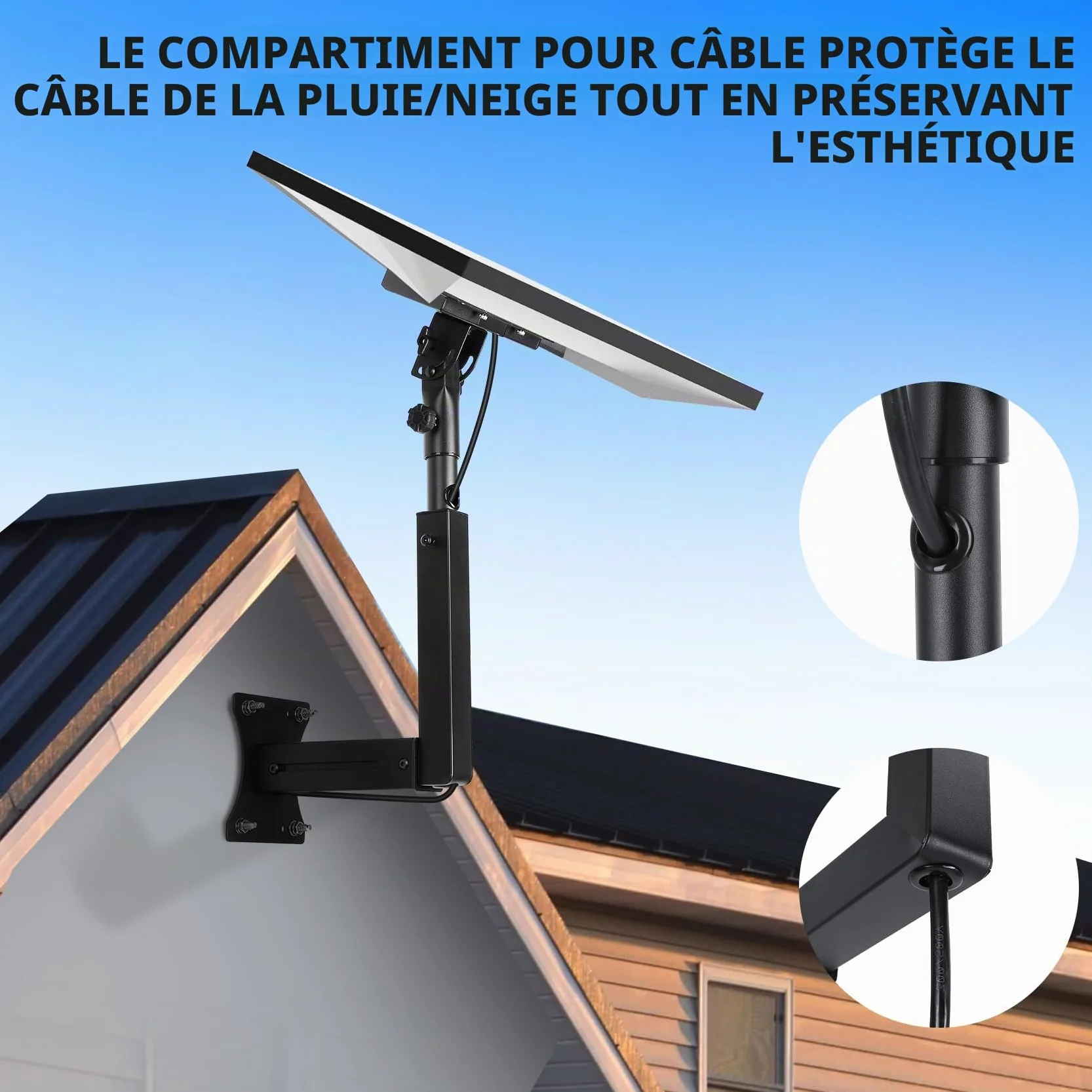 Starlink Support mural réglable pour génération 3 avec adaptateur de tube Gen 3 pour kit Starlink Standard 4/4X