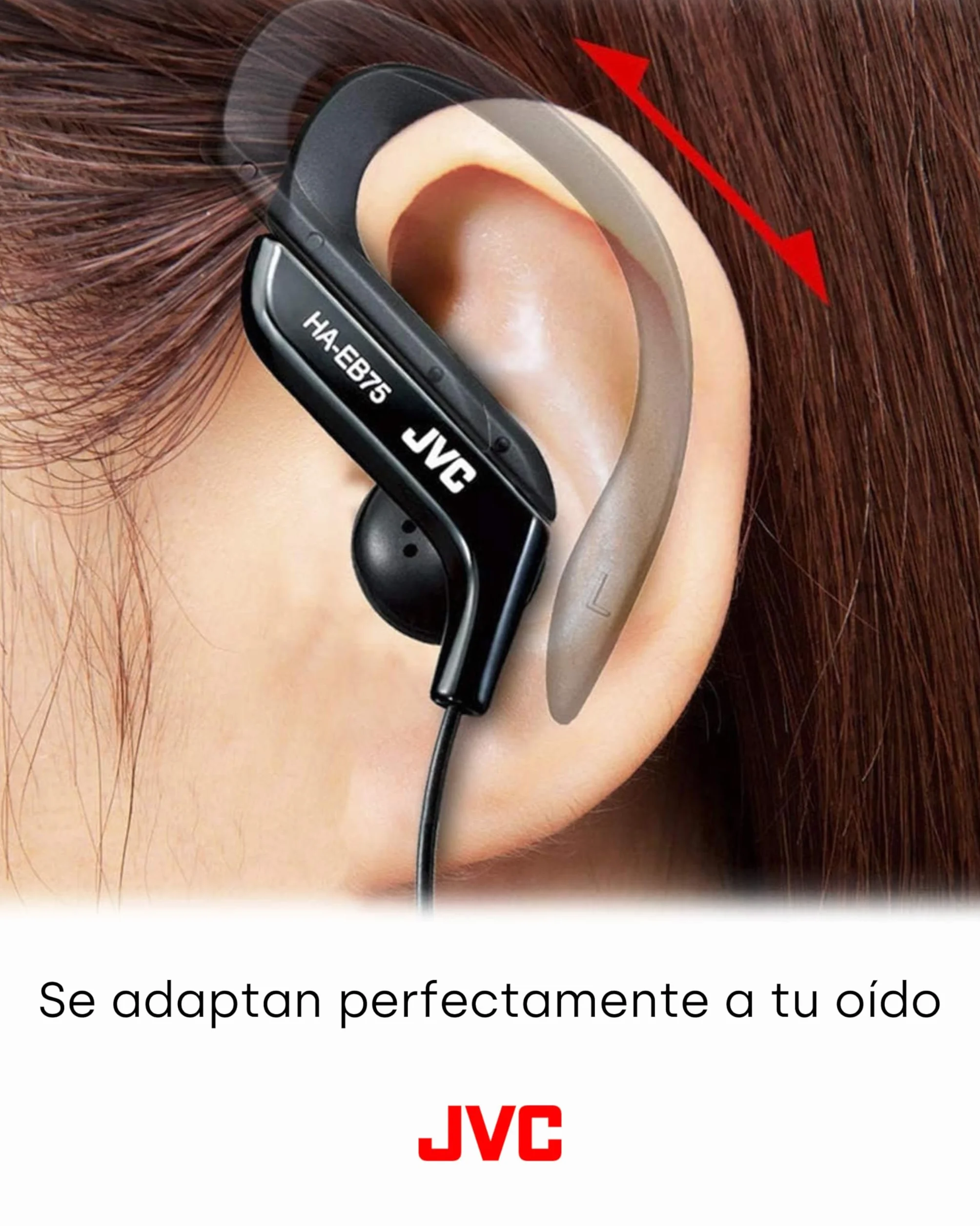 JVC Ecouteurs Clip Oreille Sport réglable HA-EB75-BN-U Noir