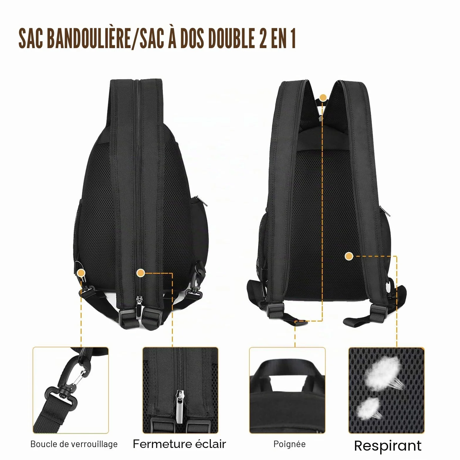 BAIGIO Sac à Dos pour Appareil Photo Sac à Dos Photo Sac à Bandoulière Hydrofuge Compatible avec Les Appareils Photo Reflex 1 DSLR SLR 3 Objectifs Sony Canon Nikon
