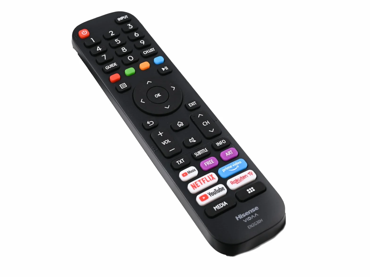 HISENSE EN2G30H VIDAA Télécommande Originale pour Hisense Ultra HD TV avec Touches de Raccourci pour Netflix Youtube & Rakuten TV