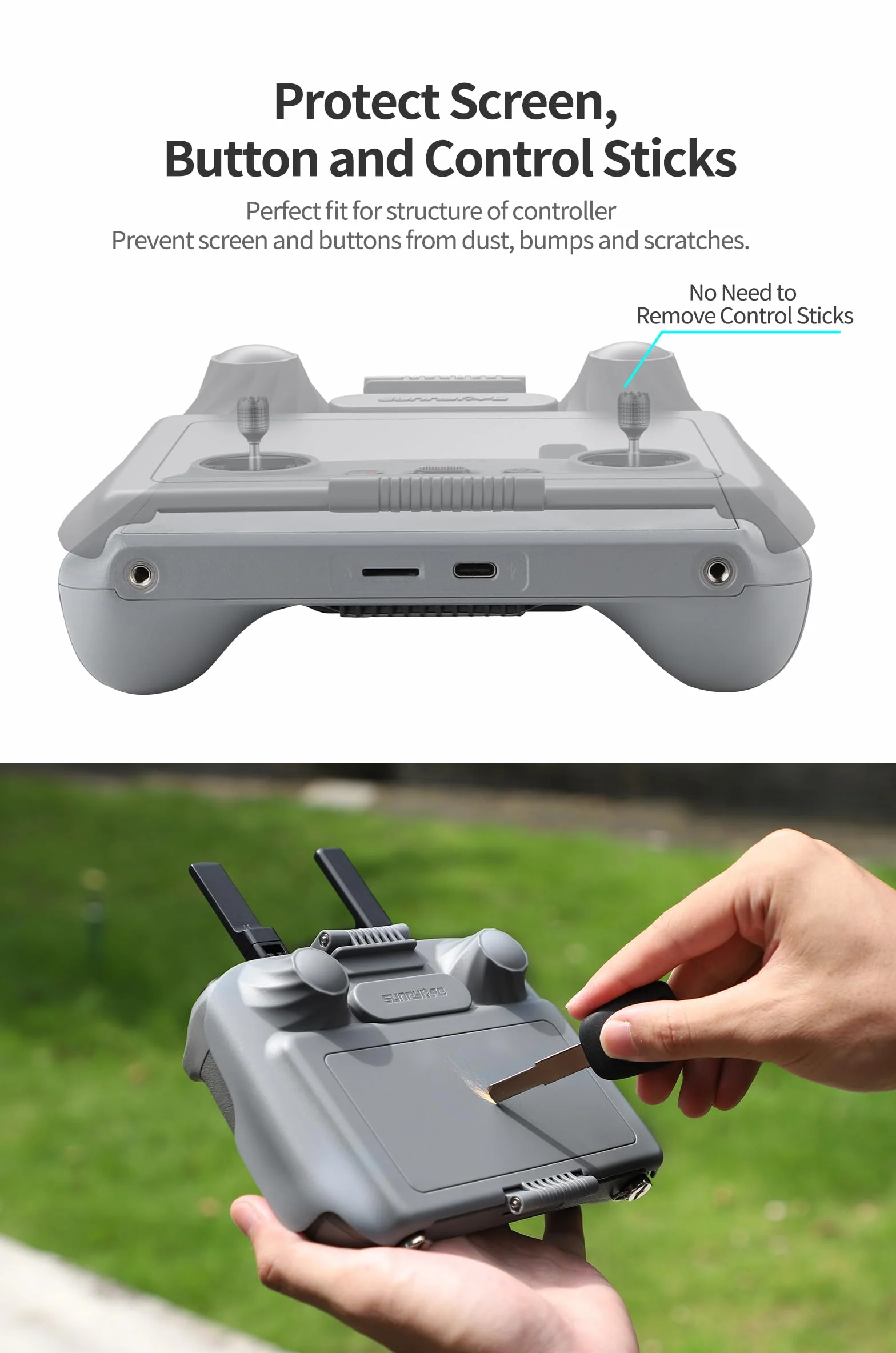 Gdraco Pare-soleil pour télécommande DJI RC avec lanière Protection solaire pour DJI Mini 3/3 Pro/Air 2S/Mavic 3/3 Pro/3 Classic/3 Cine