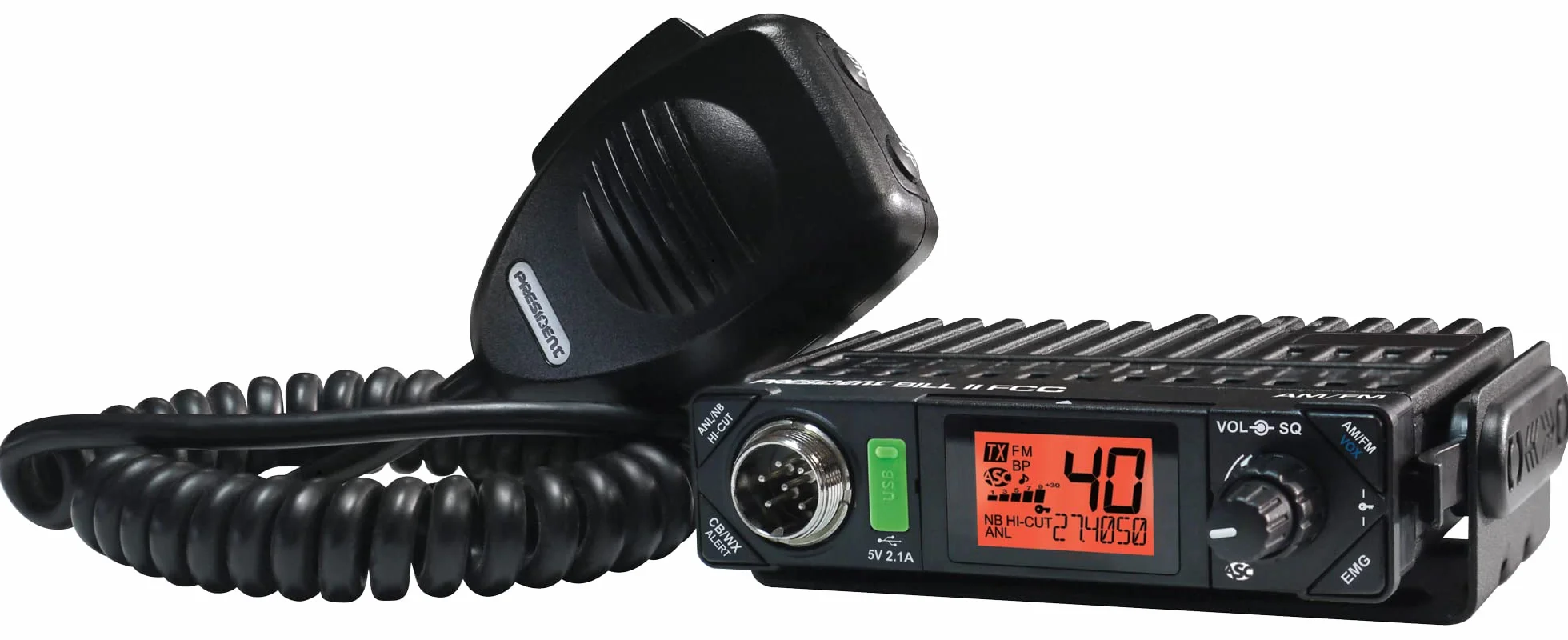 President Electronics Bill II FCC Radio CB AM/FM ultra-compacte