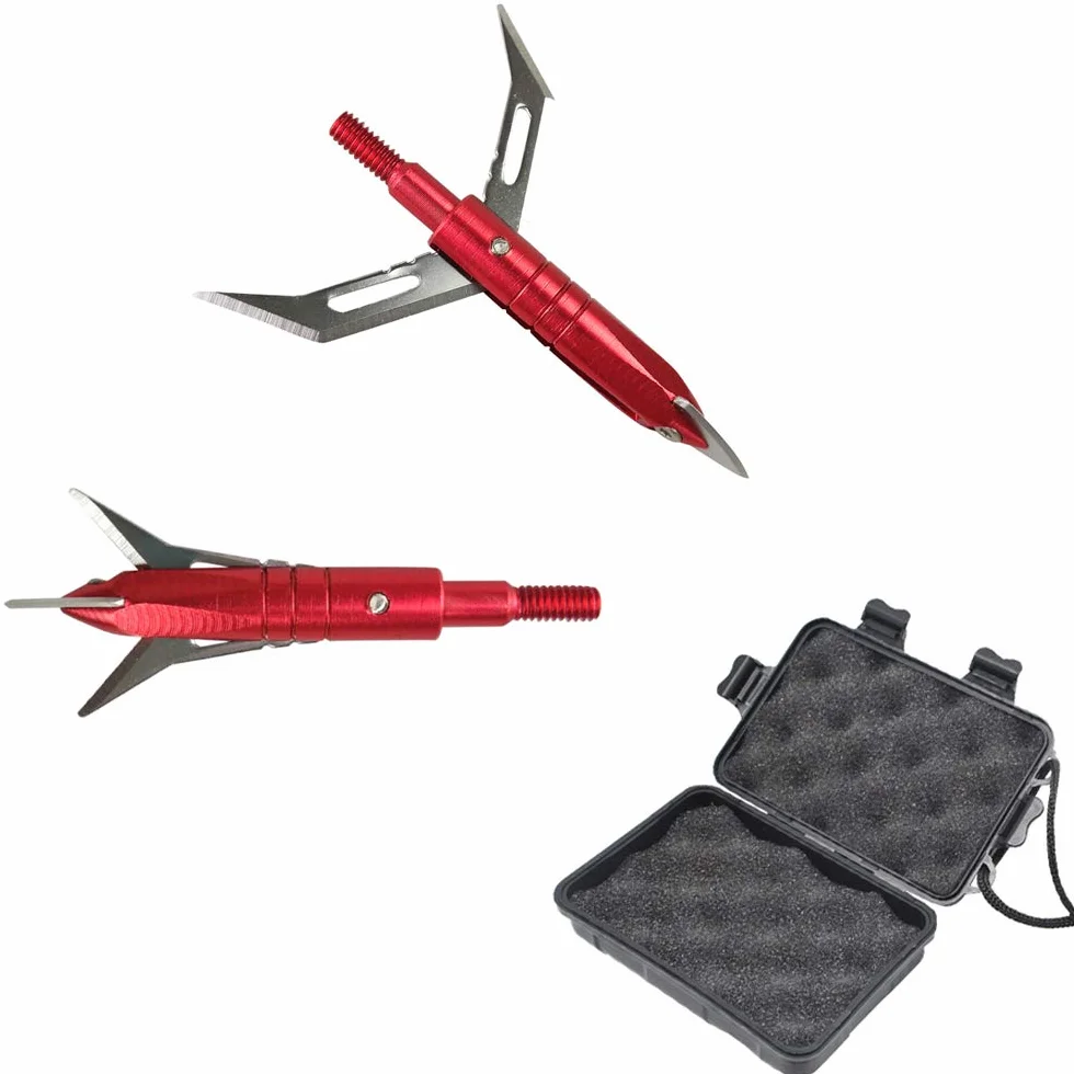 Pointes de flèche 100 Grains 3 Lames Têtes de Flèche Broadheads pour Chasse au Tir à l’Arc Arbalète