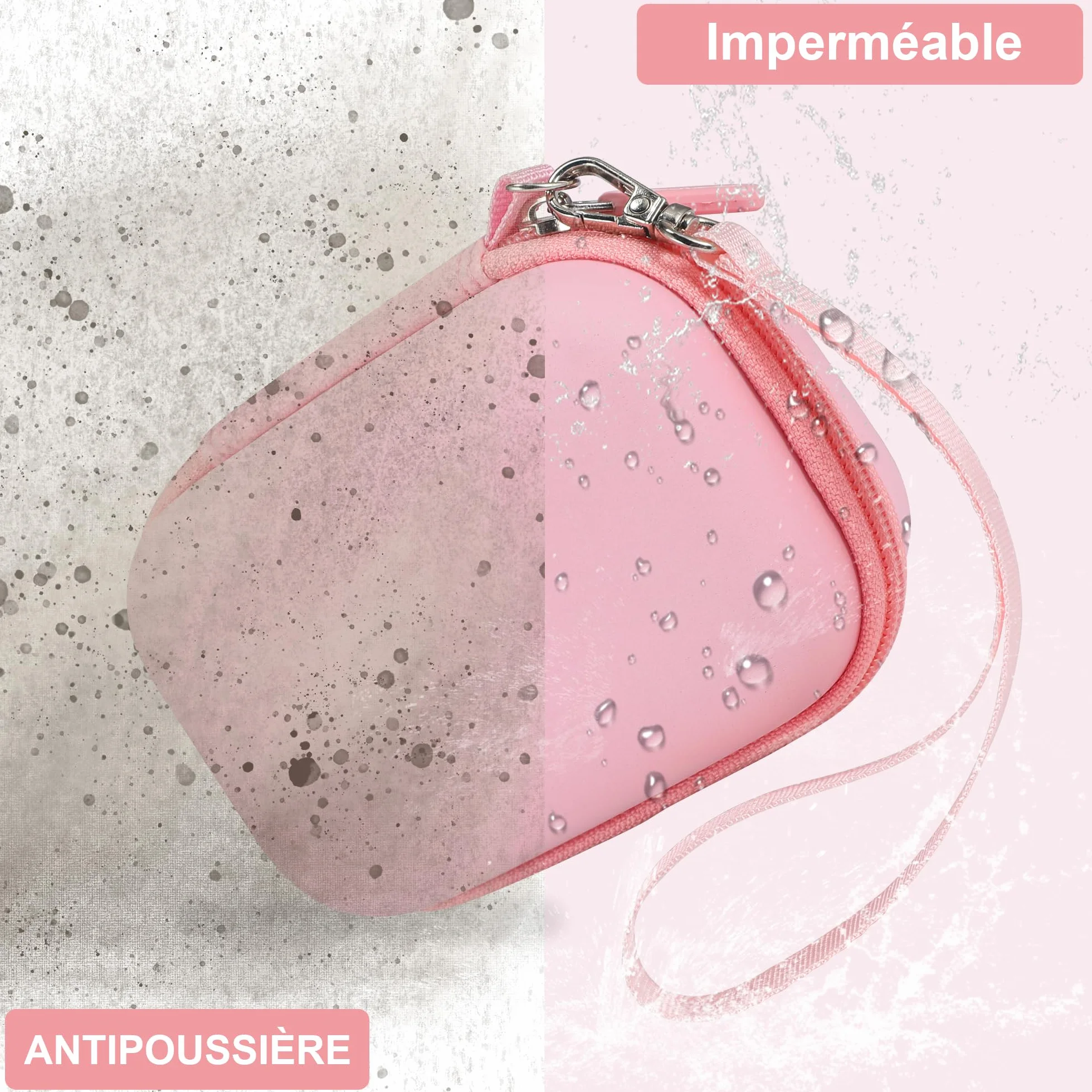 Étui pour Appareil Photo Numérique Leayjeen, Compatible Kodak Pixpro C1 Canon IXUS 285 HS, Coussin Amortisseur Rose