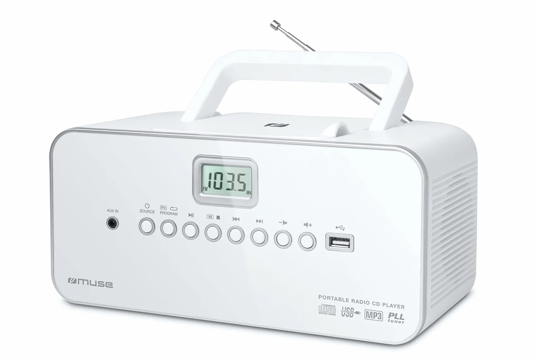 Muse M-28 RDW Radio Lecteur CD MP3 USB Portable Blanc
