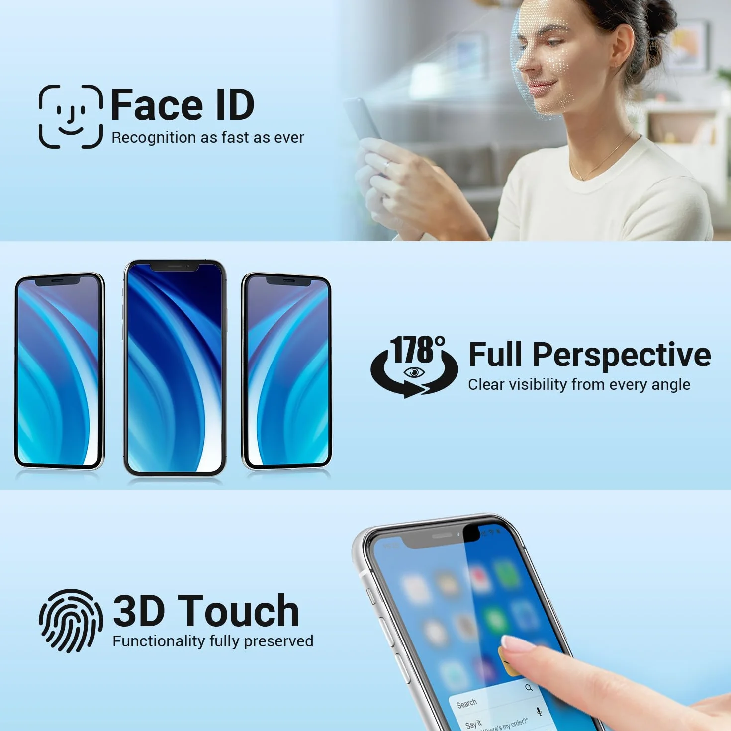 Écran FHD pour iPhone XR LCD de Remplacement 6,1 Pouces Écran Tactile avec 3D Touch Digitizer Outils de Réparation et Film Protecteur Inclus