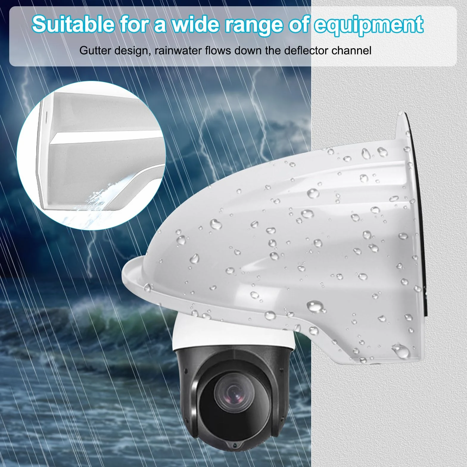 2 Pièces Protection Caméra Extérieure, Boîtier Plastique Résistant aux Intempéries, Moniteur Avec Protection Solaire et Contre la Pluie pour Caméras Bullet et Dome