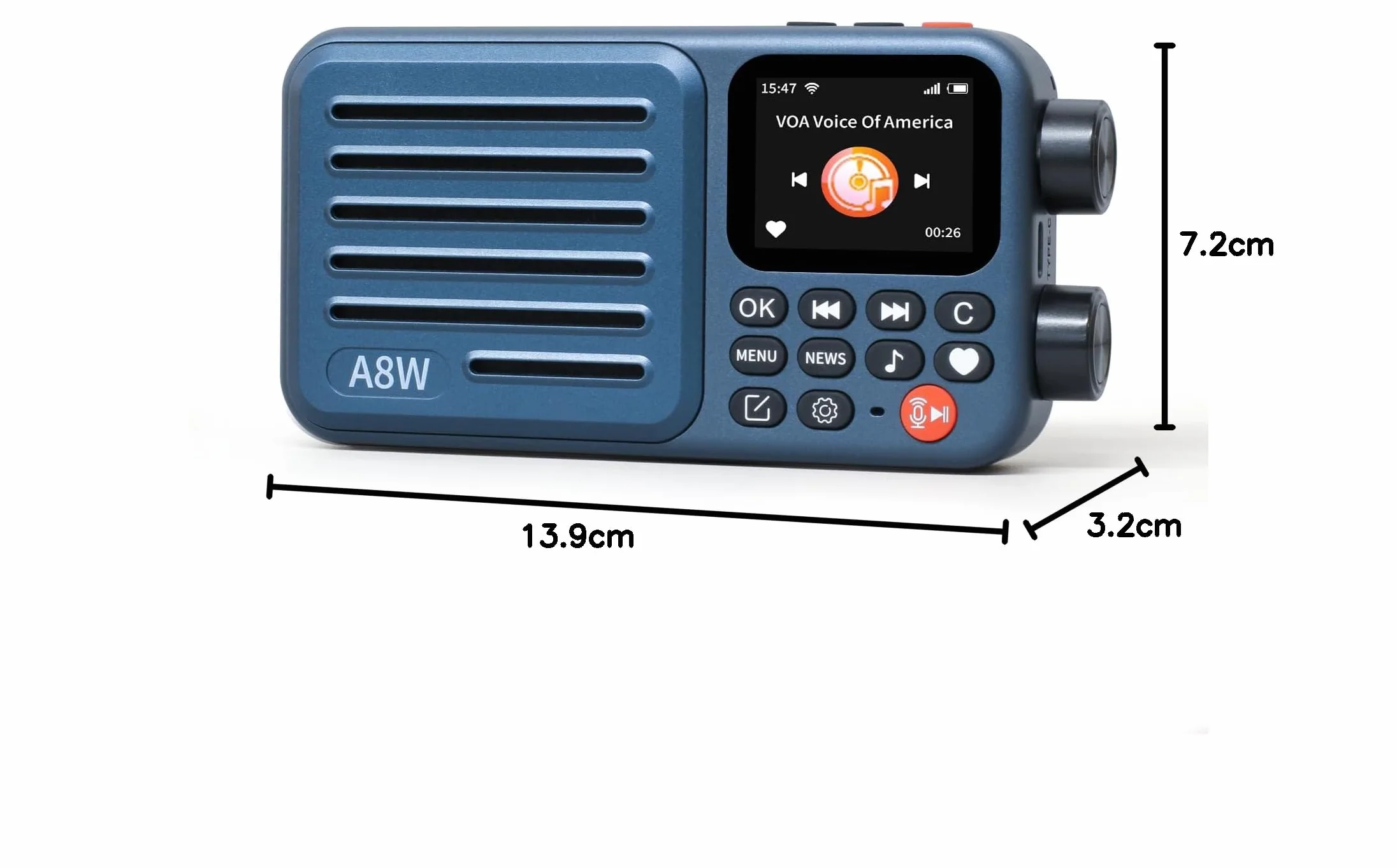 Choyong Récepteur radio Internet intelligent A8W - WiFi / 4G - Haut-parleur avec FM, carte micro SD, tous les radios du monde, pour la maison avec WiFi, radio numérique, choyoung A8W