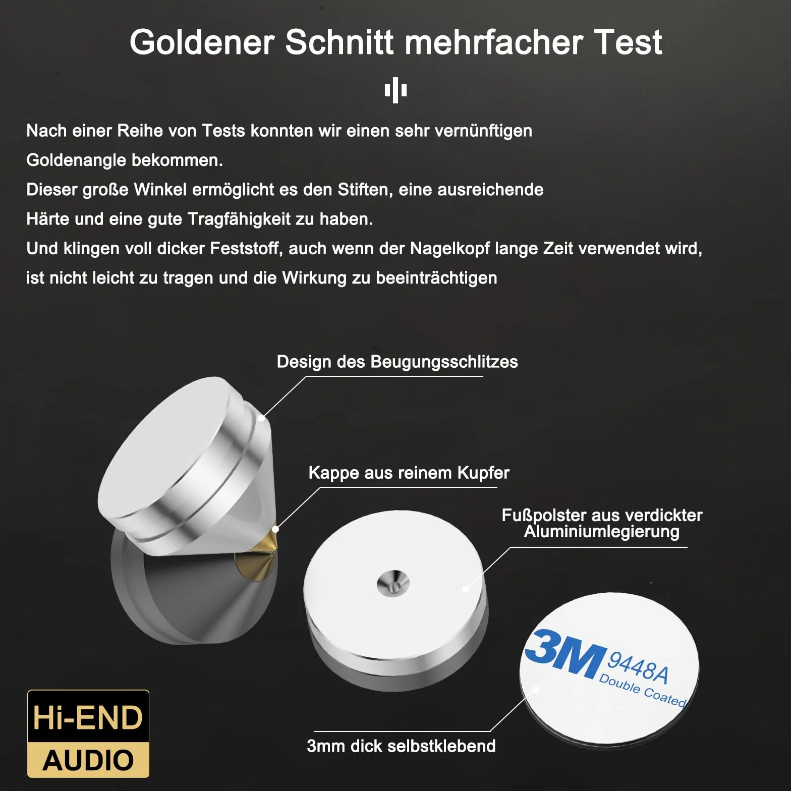 Lot de 8 pointes de haut-parleur, support de haut-parleur, amplificateur audio HiFi, DAC, CD, isolation phonique, pieds en alliage d'aluminium, pieds en alliage d'aluminium (argenté)