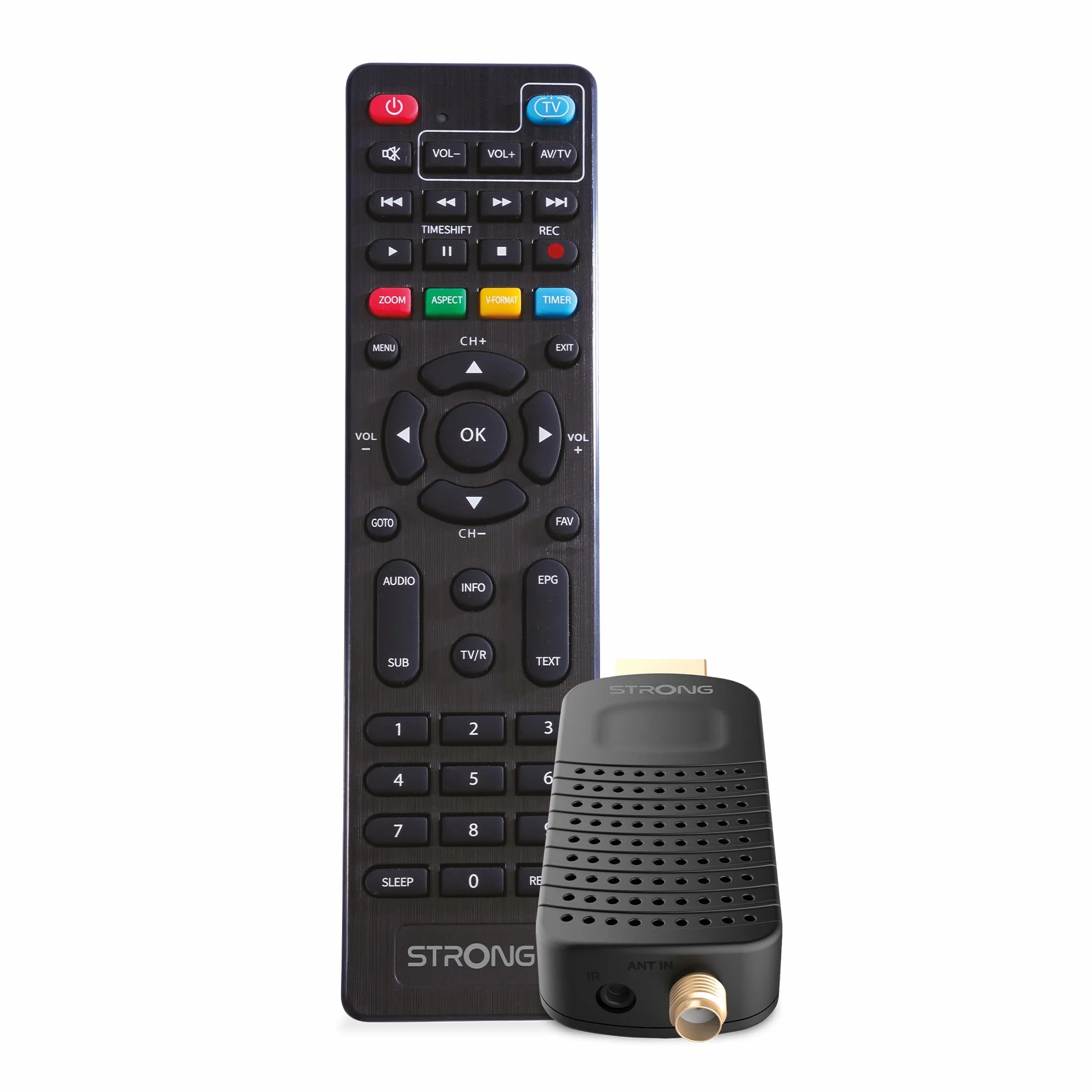 STRONG SRT84 Récepteur HDMI Décodeur DVB-T2 HEVC265 Dolby Audio Noir