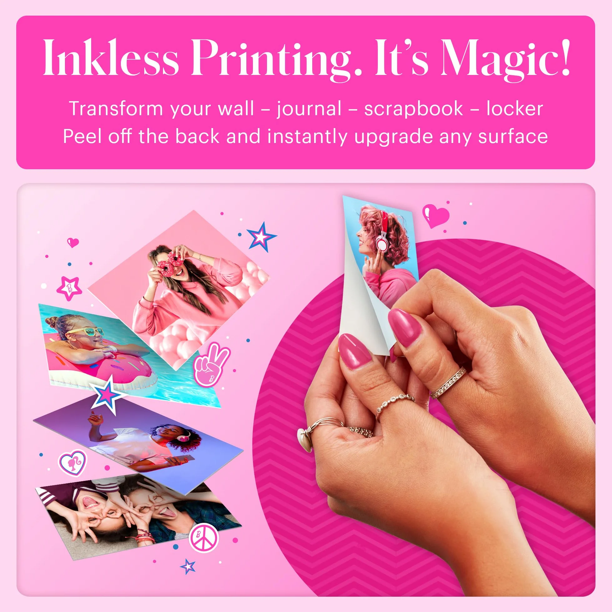 Kodak x Barbie Printomatic Appareil Photo Numérique Instantané Full-Color Barbie Starter Bundle (Style Iconique) + Étui Deluxe Barbie + Papier Zink (20 Feuilles)