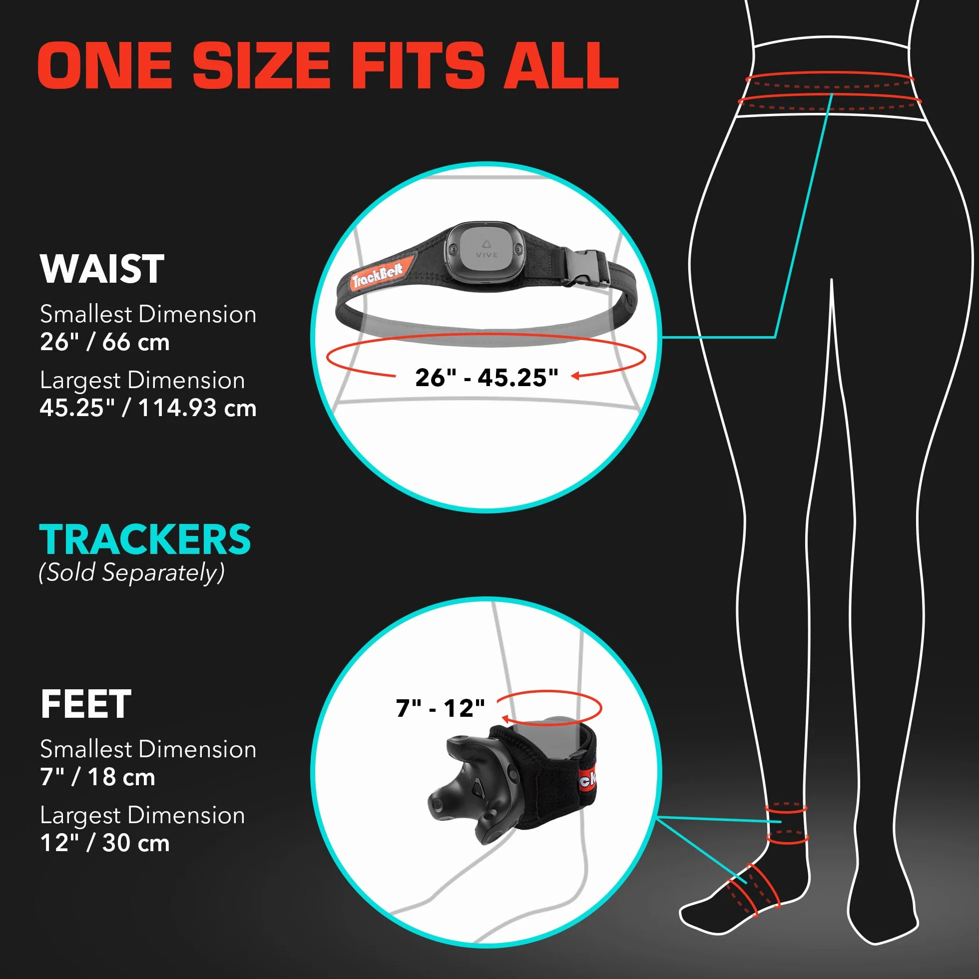 Rebuff Reality TrackBelt + 2 TrackStraps Tracker VR de Corps Entier pour VIVE Tracker