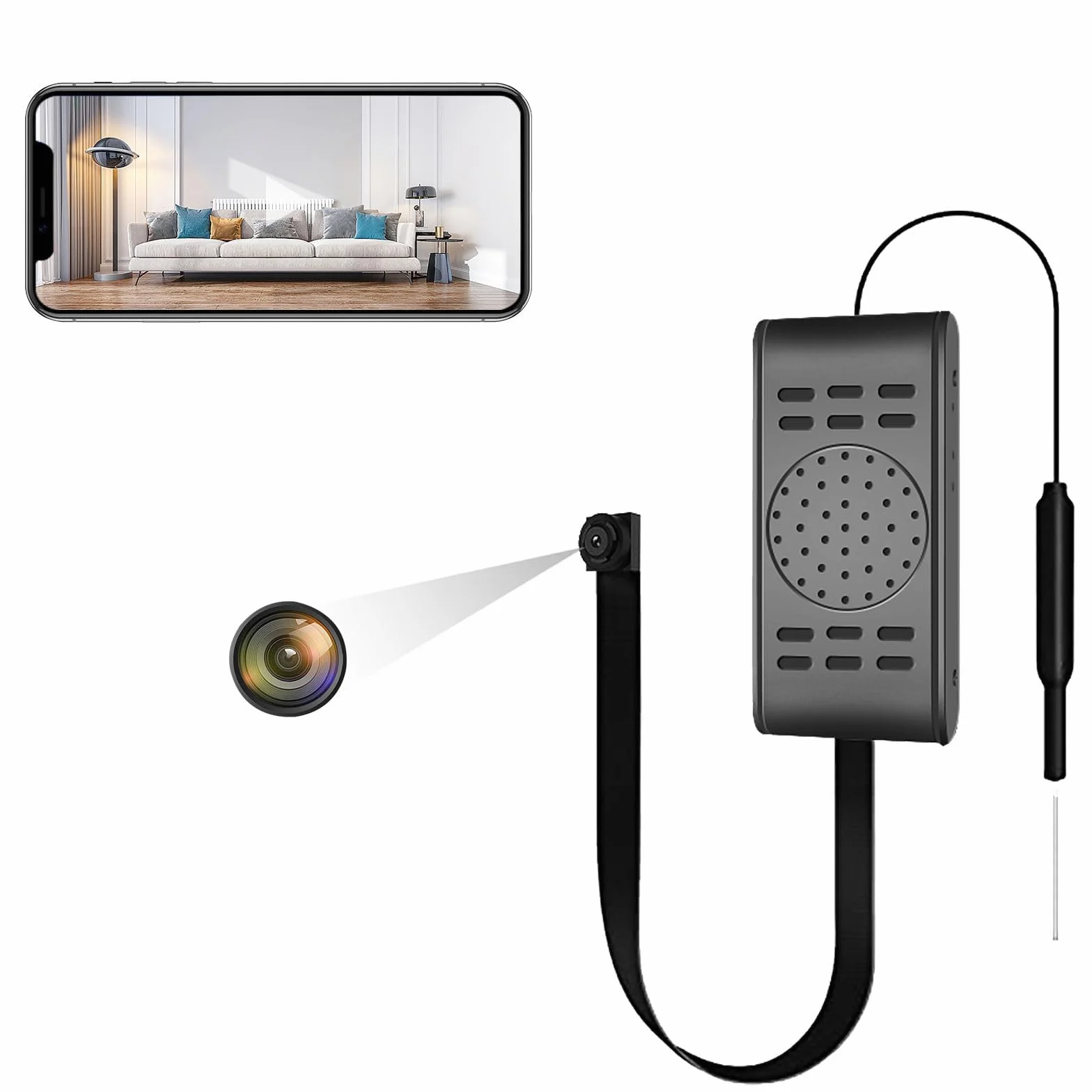 Caméra Espion WiFi sans Fil Mini 1080P caméra cachée caméra de Surveillance caméra bébé sécurité vidéo avec détection de Mouvement pour extérieure Interieure enregistreu