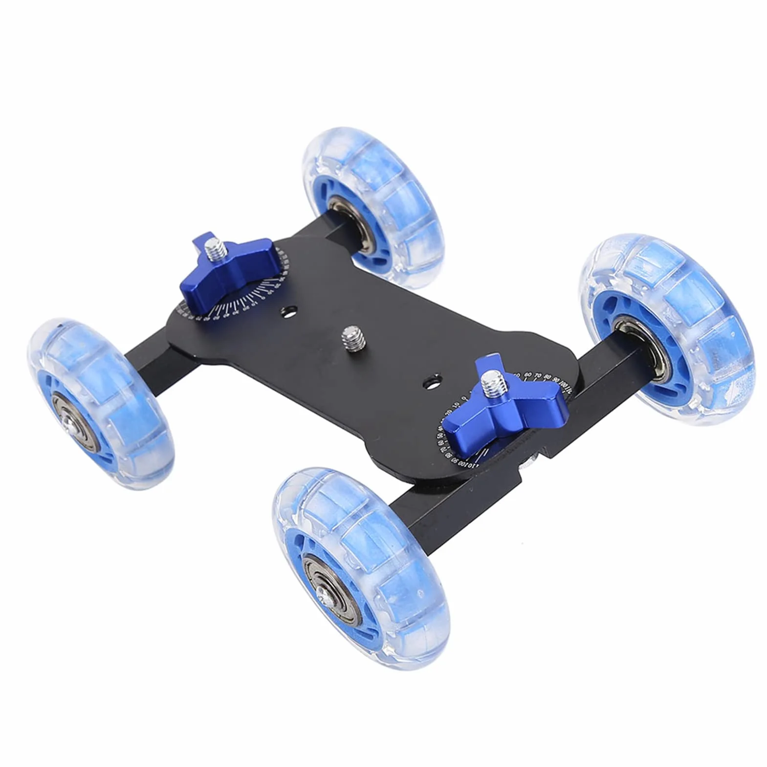 Luqeeg Caméra Dolly Skater, Mini Rouleau de Chariot de Caméra, 10 Kg de Charge Caméra Dolly Wheel Support de Caméra de Mouvement pour Reflex Numérique, Caméra, Caméscope, Vis 1/4 et Faible Bruit