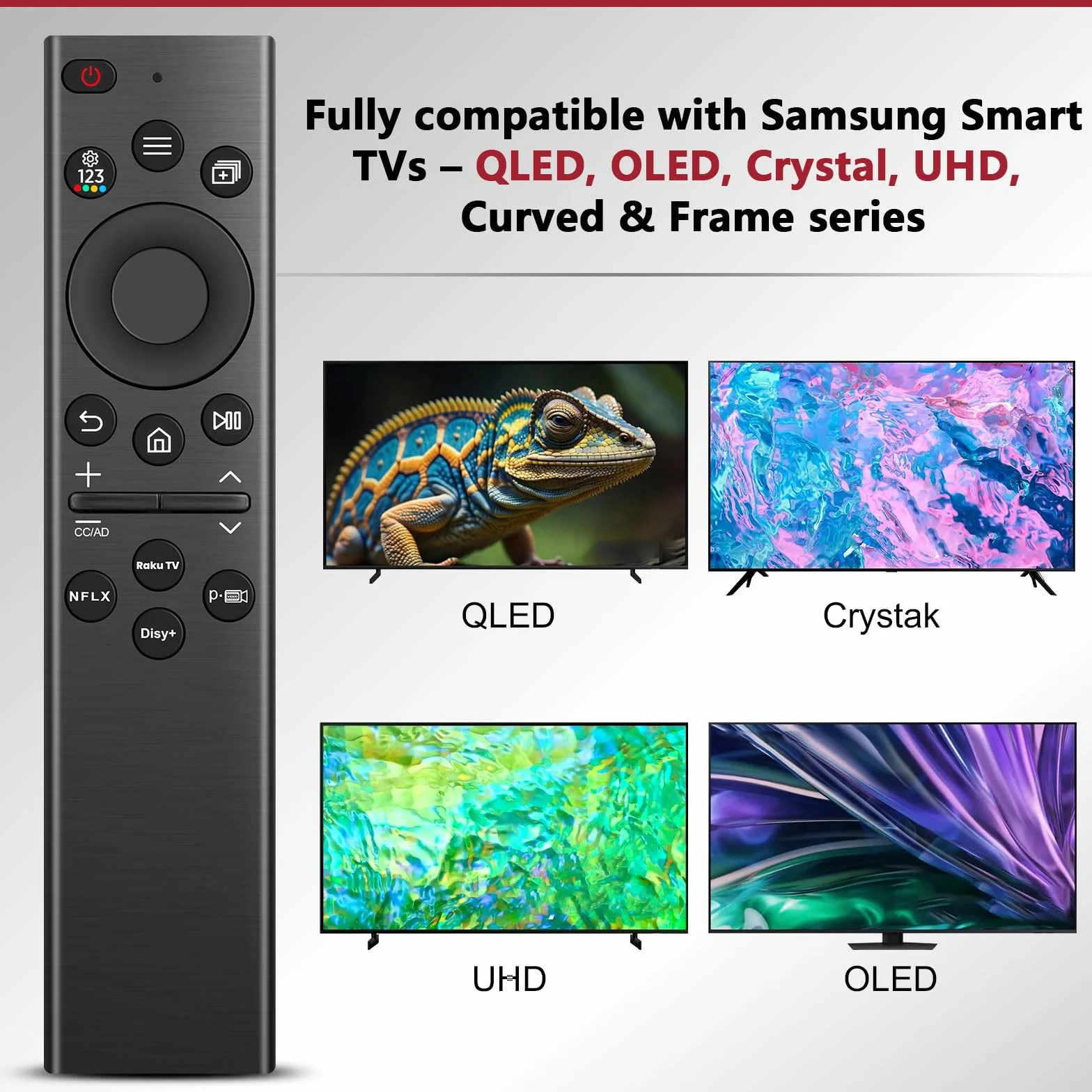 Télécommande Universelle pour Samsung Télévision – Télécommande Remplacement Compatible avec Samsung Modèles, Smart TV, LED et LCD – Fonctionne sans Programmation