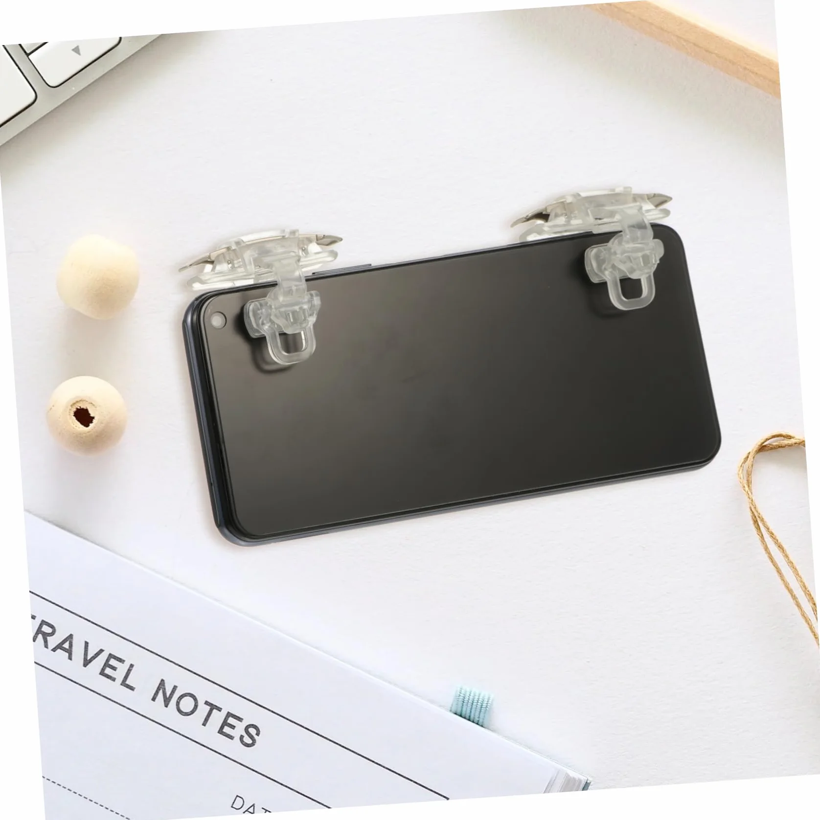 Manette De Jeu pour Smartphone Tirs, Déclencheur Mobile, Accessoire Transparent, Pince Réglable, Compatible Téléphone Portable, Jeu Shooting, Ensemble 2 Pièces