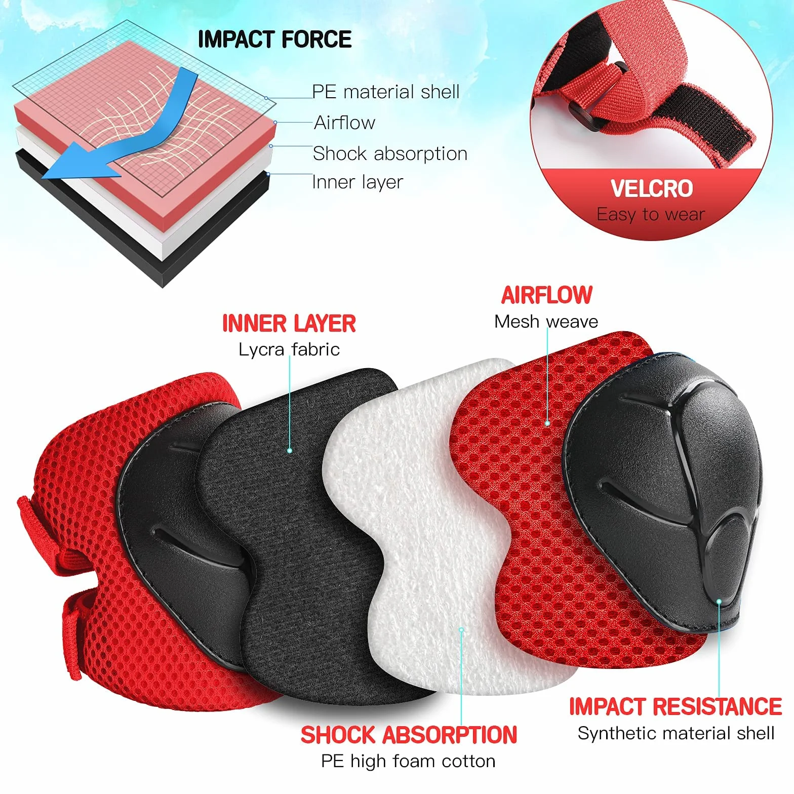 Protections pour Enfants Patins en Ligne Genouillères 3-8 Ans