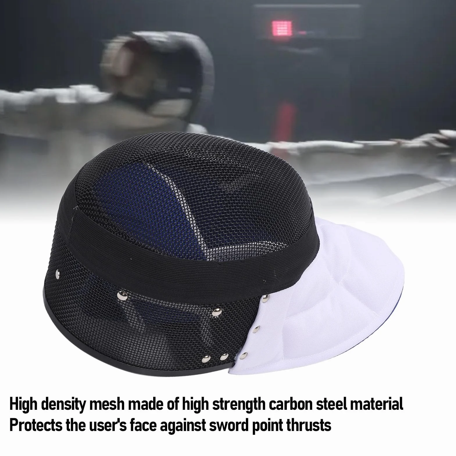 Casque d'Escrime Couvre-Visage de Protection Grille Confortable Sangle Élastique Réglable
