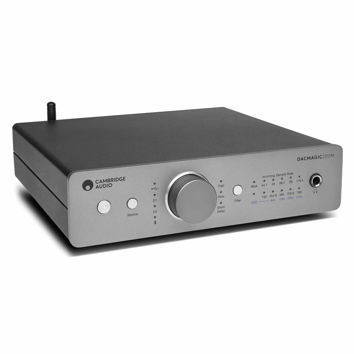 Cambridge Audio DacMagic 200M MQA HiFi DAC et amplificateur de casque avec Bluetooth - Support PC/MAC avec connexion USB - Gérer des fichiers numériques jusqu'à 24/768 ou DSD512 (gris lunaire)