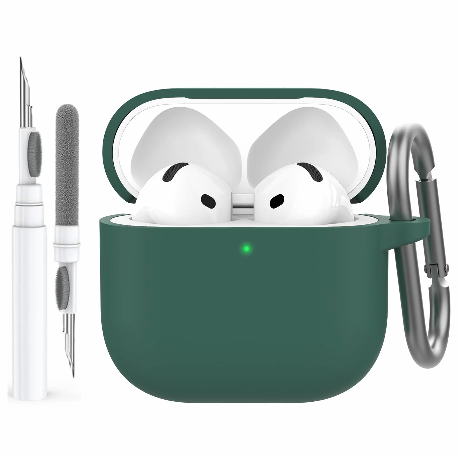 AhaStyle Coque AirPods 4 (2024) Silicone Kit Nettoyage Étui Protection Anti-Rayures Supportant Recharge USB-C sans Fil