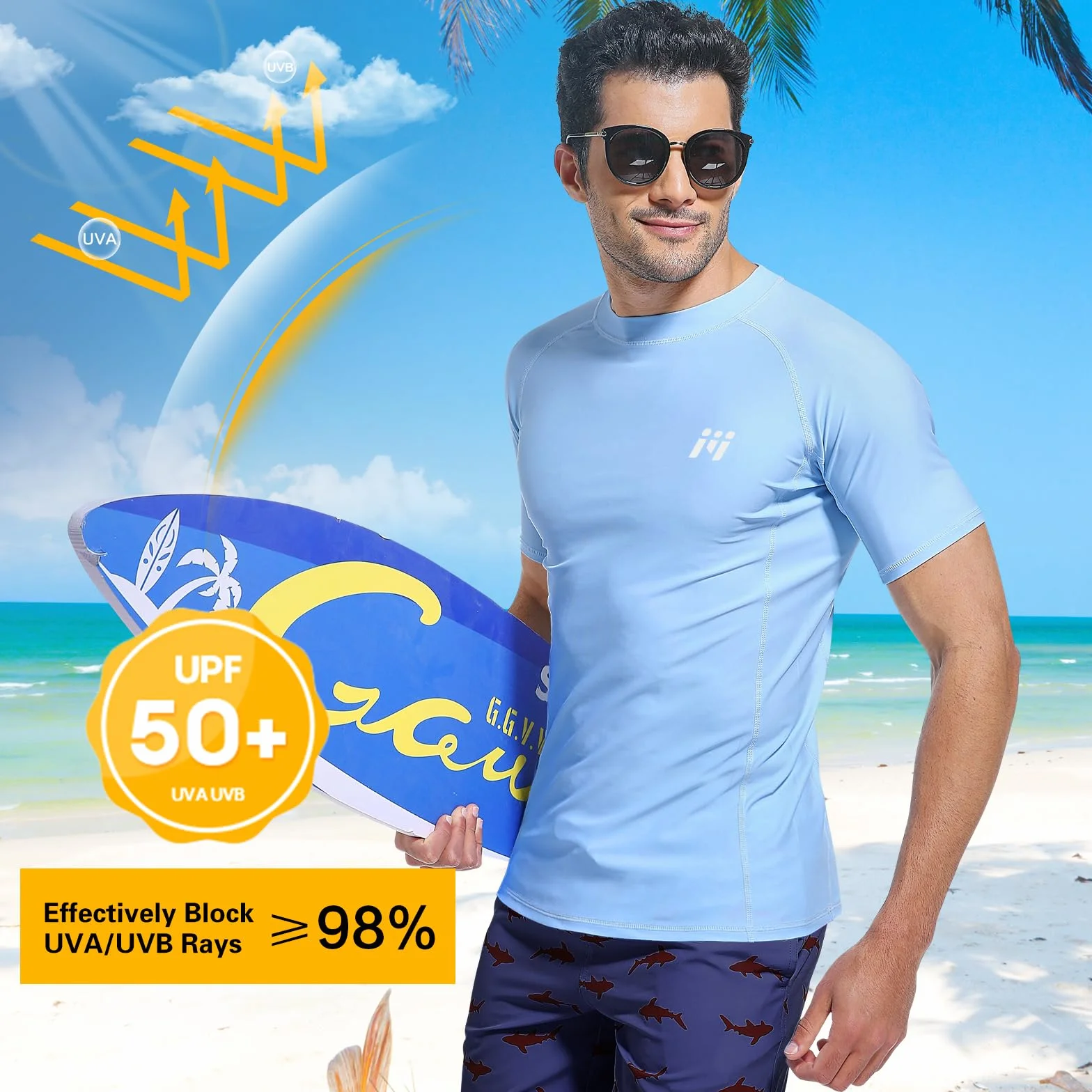 MEETWEE Rashguard Homme Anti-UV UPF 50+ Manches Courtes Longues Séchage Rapide Léger Surf Plongée