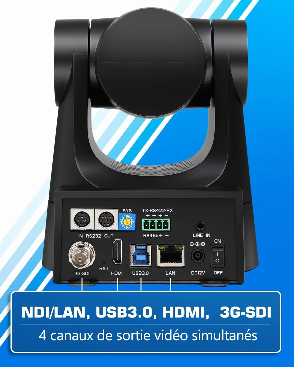 FoMaKo BN302 Ensemble de Caméra PTZ NDI HX3, 30x Zoom Optique, Suivi-Automatique IA 1080P 60ips avec 3G-SDI HDMI USB3.0 LAN(NDI|HX3, NDI6, PoE), 2*Caméra 30x Zoom NDI + 1* Contrôleur PTZ NDI