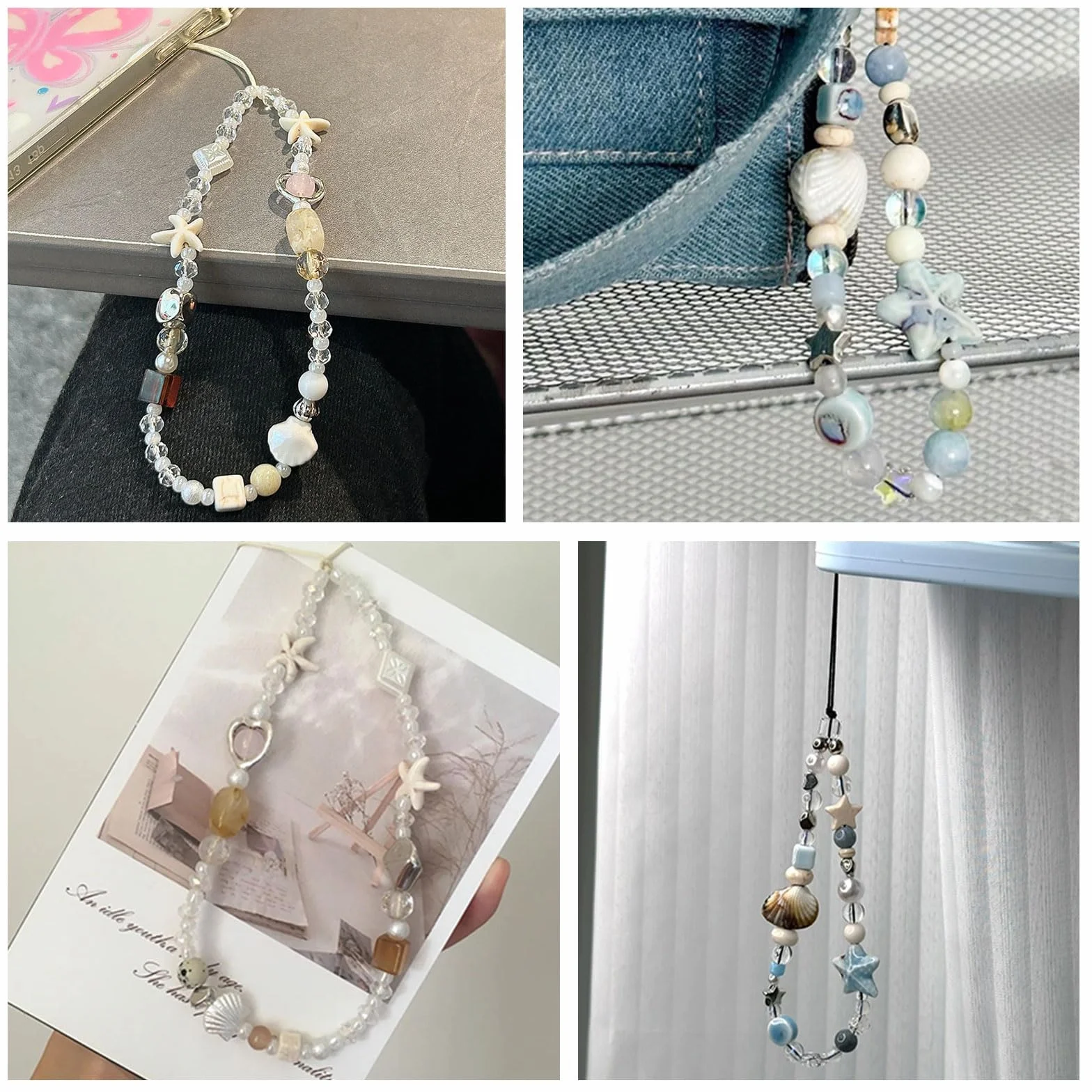 Strap pour téléphone Portable, Dragonne de Caméra, Collier de Perles, Accessoire Mignon, Pochette de Téléphone Universel pour iPhone 17 Pro Max