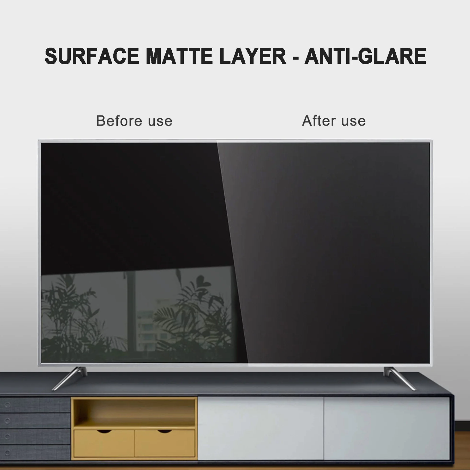 Film De Protection D'écran TV Anti-Reflets 43-70 Pouces, Anti-Lumière Bleue, Anti-UV, Surface Mate, Anti-Rayures, Protège Les Yeux, Soulage La Fatigue - Plusieurs Tailles / 50in1095x616mm