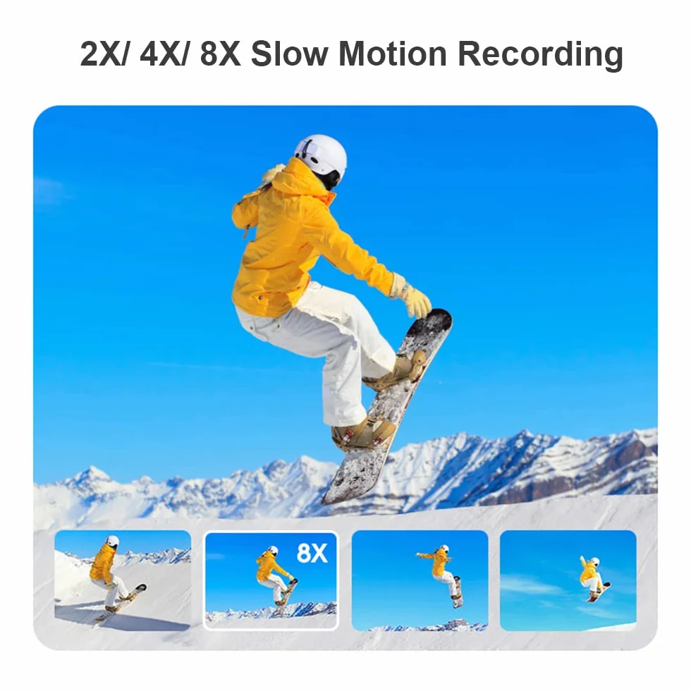 Andoer Caméra 4K 30 fps à fixation frontale WiFi portable avec objectif grand angle 120°