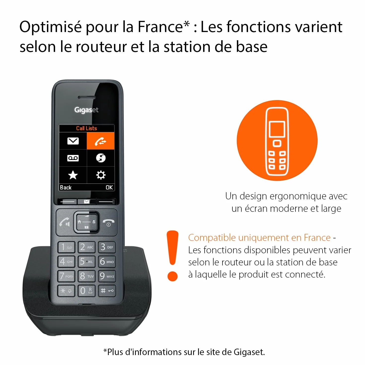 Gigaset Comfort 520 Duo Téléphones DECT sans Fil Blocage d'appels Répertoire 200 Contacts Gris