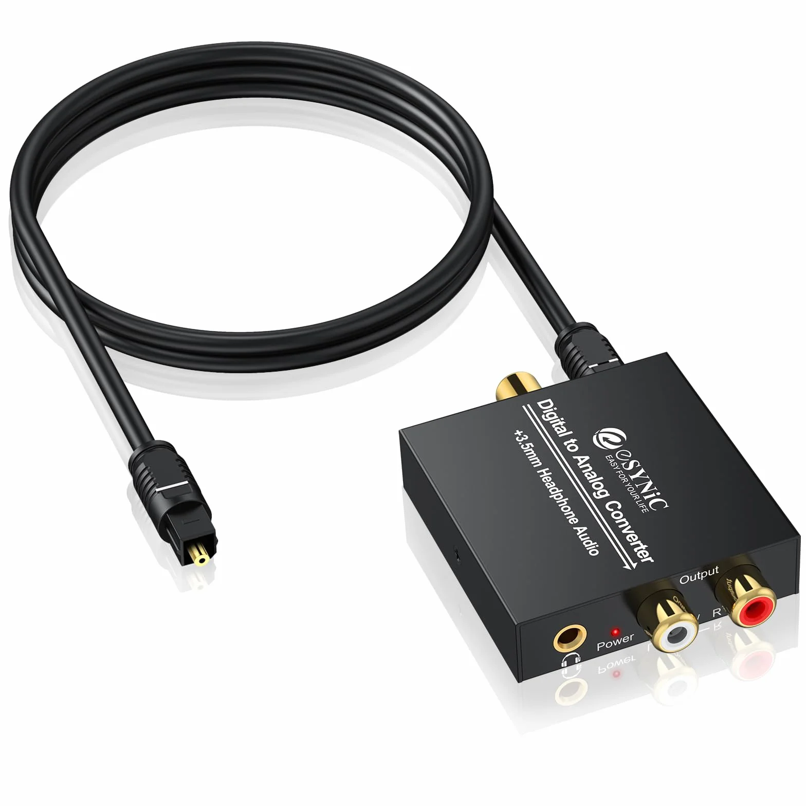 eSynic DAC convertisseur audio numérique vers analogique RCA L/R 3,5 mm câble optique PS3 Xbox 360 HDTV