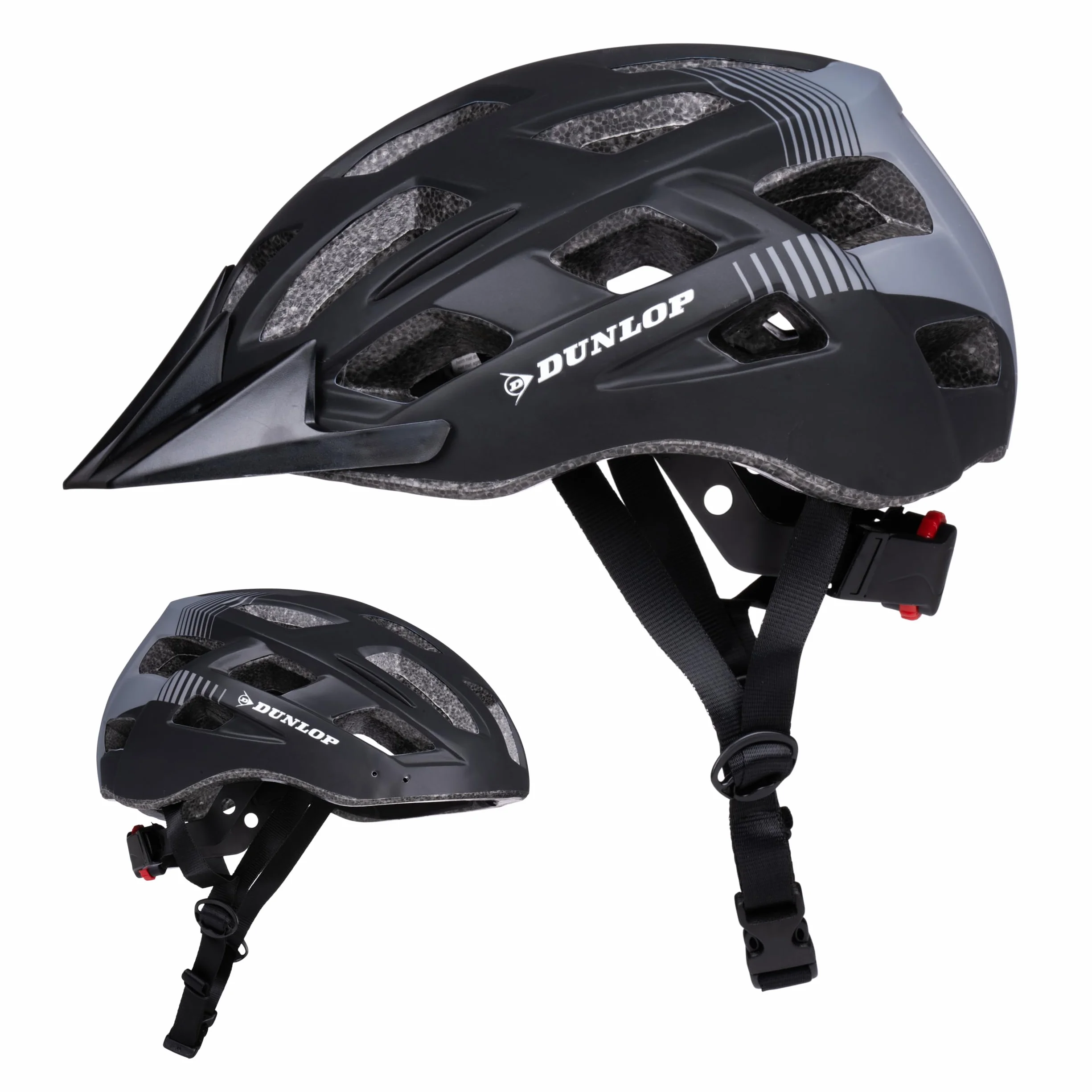 Casque Vélo Lumière LED Réglable 55-58 CM Noir