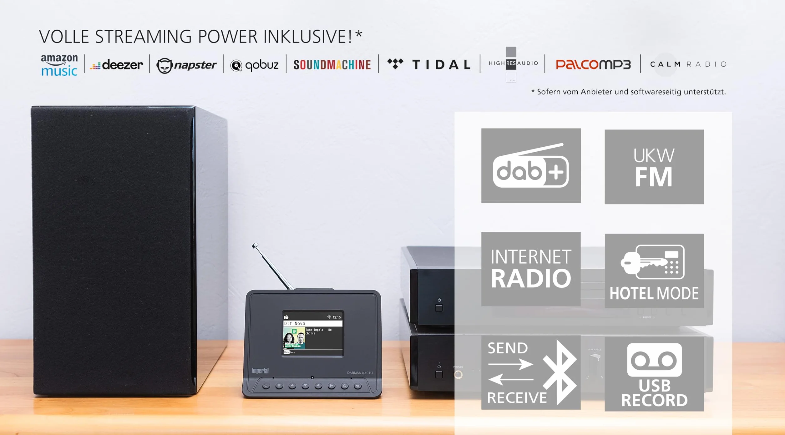 Imperial Dabman i410 BT Adaptateur Radio Hi-Fi DAB+ FM Bluetooth Noir