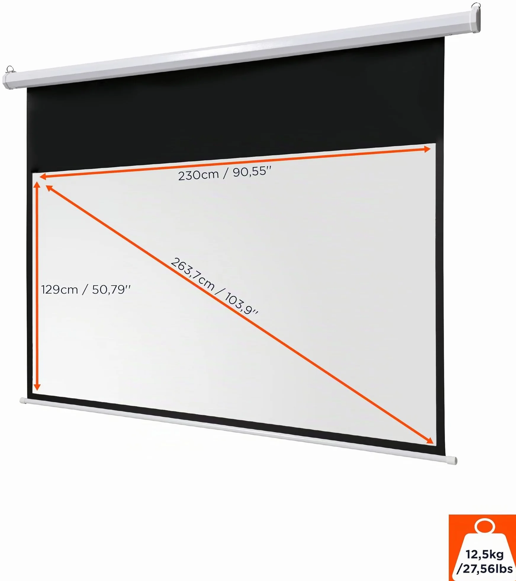 Celexon Basic Écran de Projection Motorisé 110" 240x135 cm 16:9 Full-HD 4K Home Cinéma