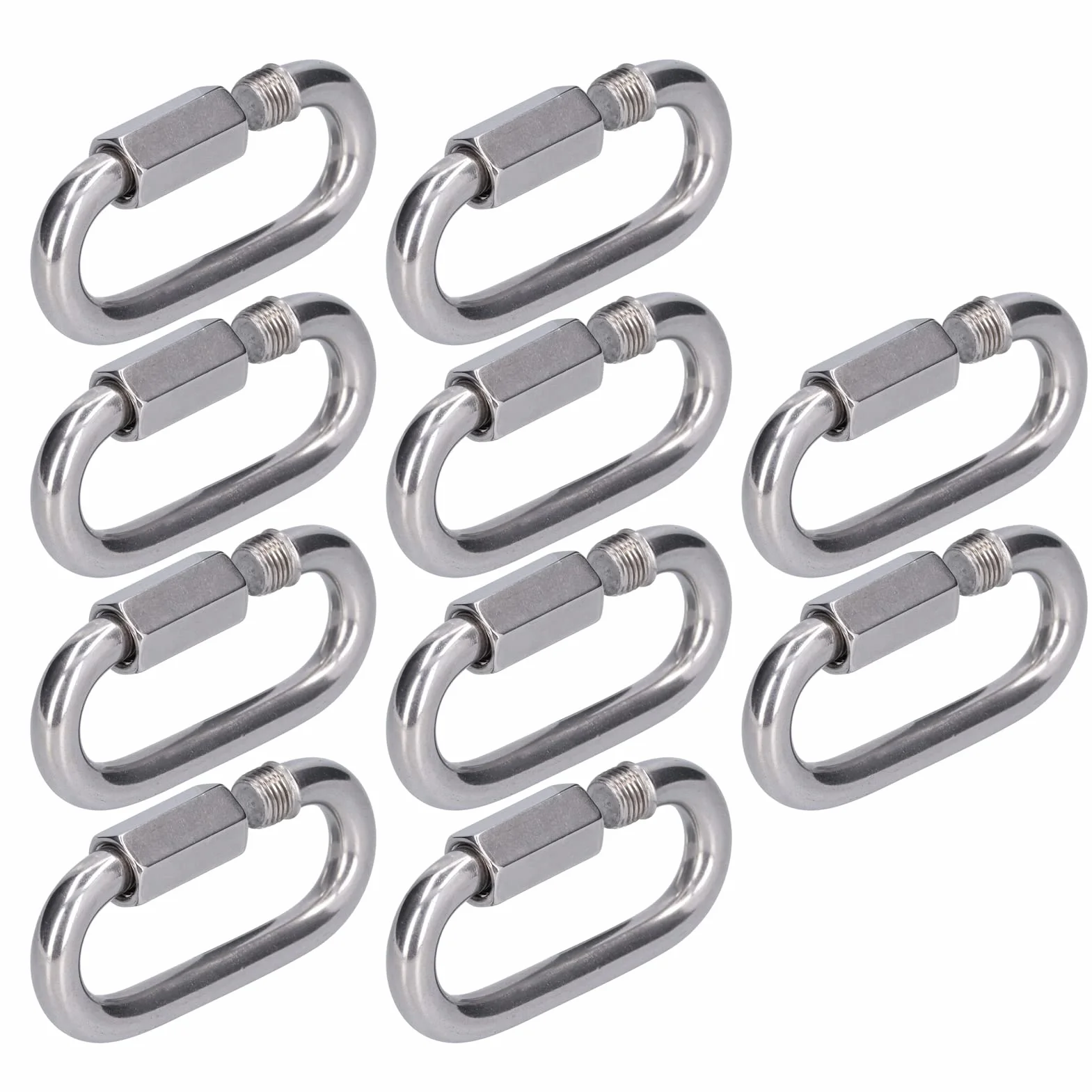 Maillons Rapides en Acier Inoxydable M4, 10 Pièces Connecteur à Vis