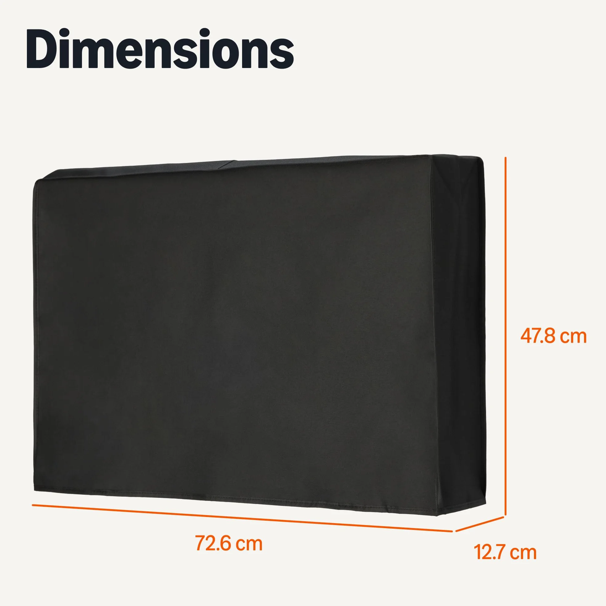 Amazon Basics Housse de Téléviseur d’Extérieur Imperméable 28-32 Pouces Écran Plat 72,6 x 12,7 x 47,8 cm Noir