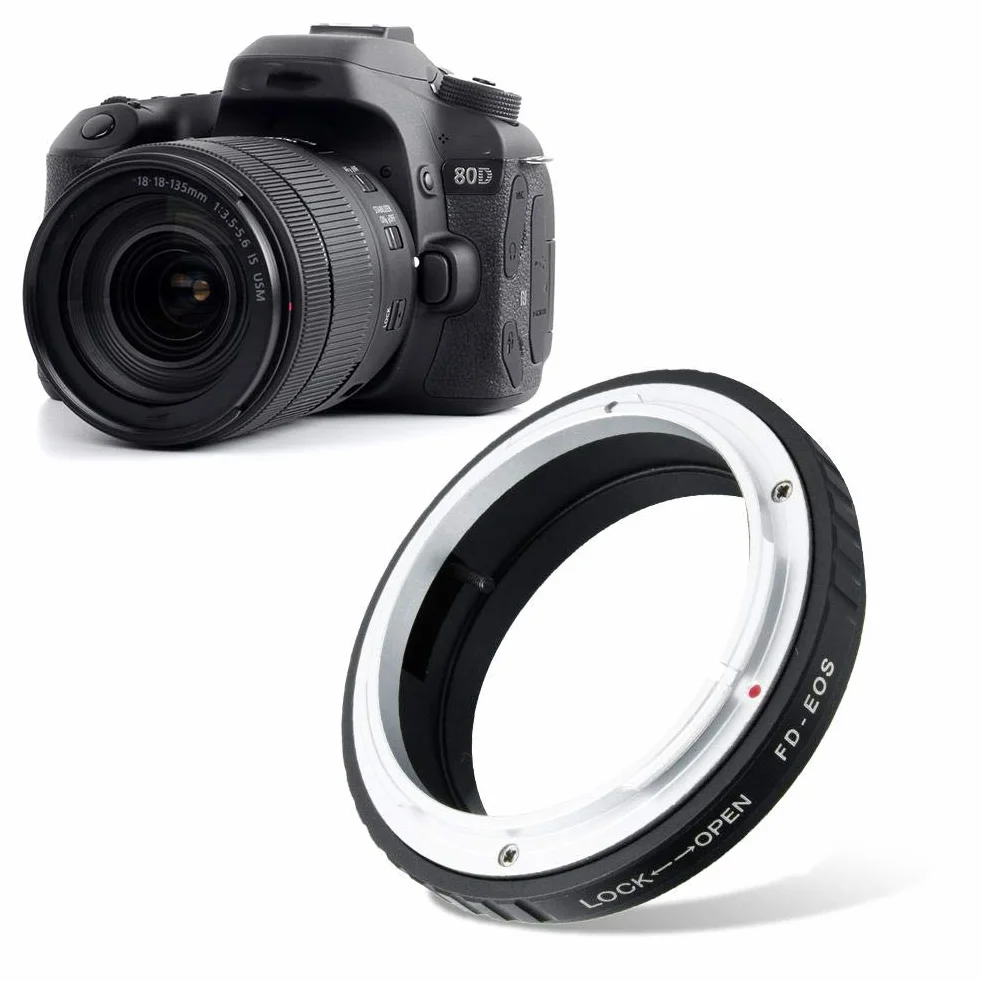 Adaptateur d'objectif Canon FD vers EOS EF, Bague d'adaptation macro FDEOS EF pour objectif à monture FD sur appareils photo reflex numériques Canon EOS EF, Contrôle enti