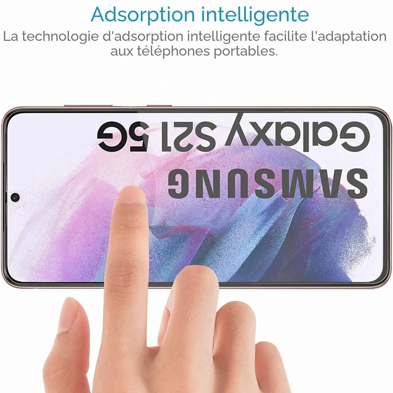 NEW'C Lot de 2, Verre Trempé pour Samsung Galaxy S21 5G (6.2), Film Protection écran -sans Bulles d'air -Ultra Résistant (0,26mm HD Ultra Transparent) Dureté 9H Glass
