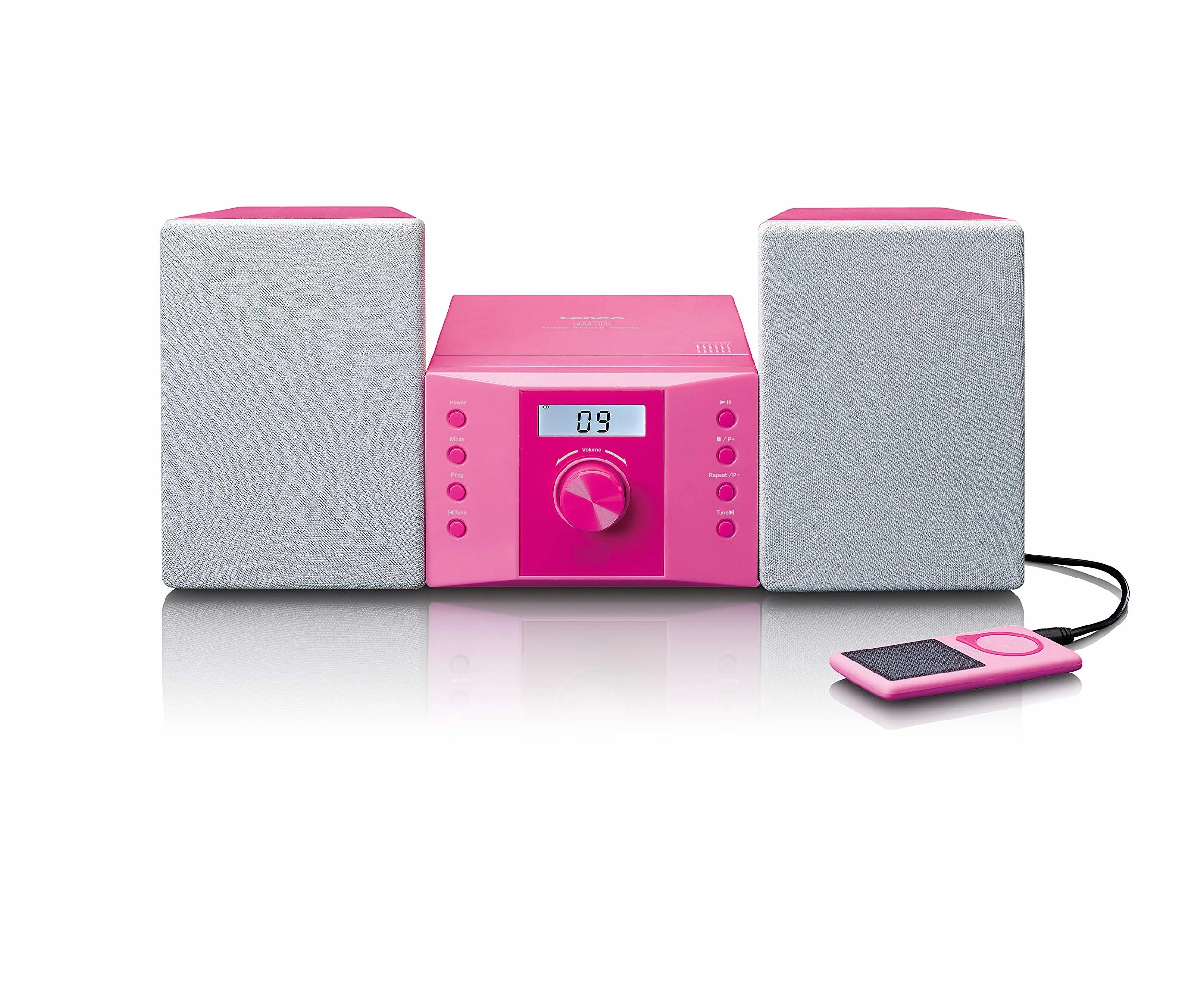 Lenco MC-013 Pink Mini Chaine Hifi CD Lecteur CD Radio FM Rose Gris