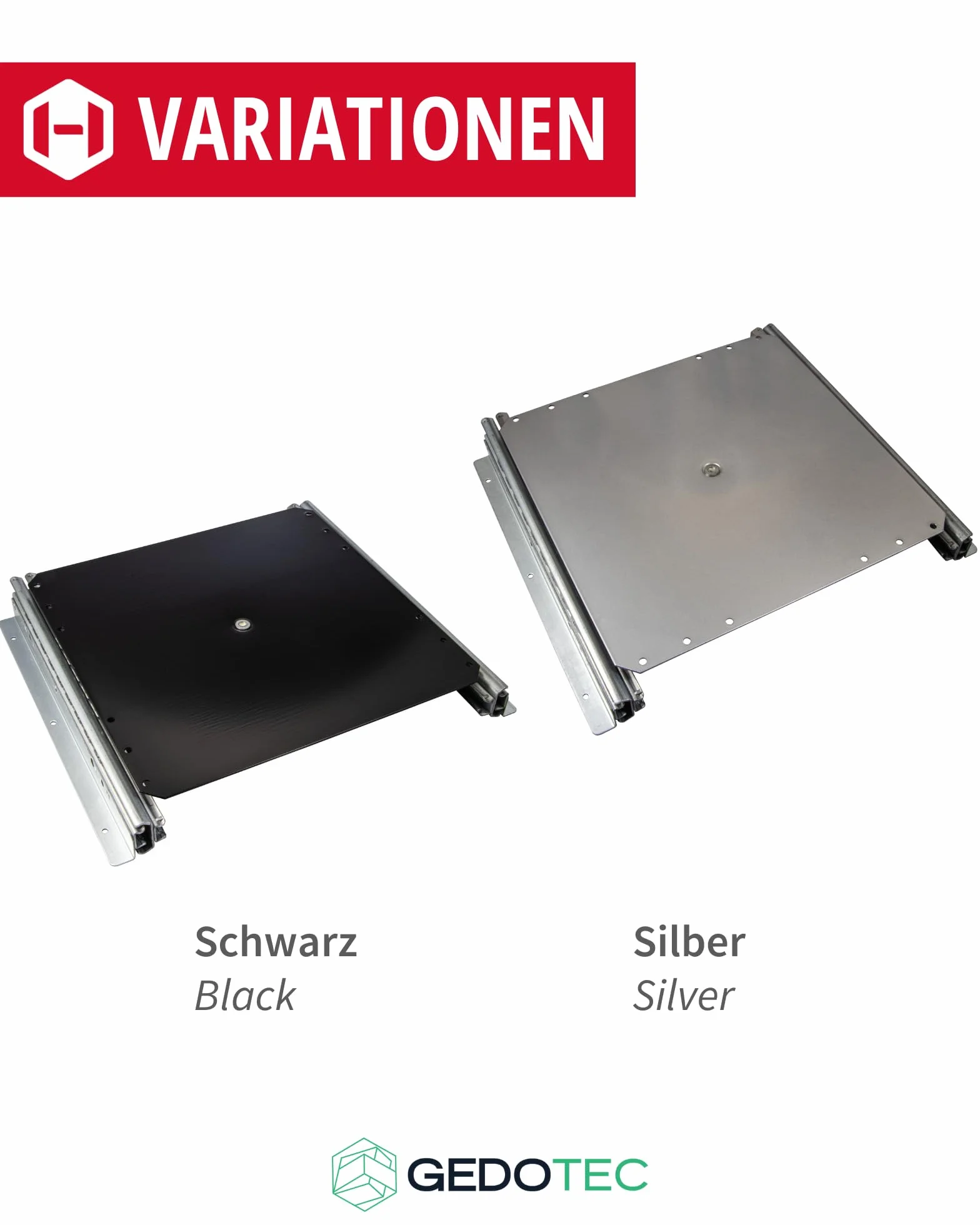Gedotec Plateau TV pivotant Extension TV pivotante à Visser sur Tablette | Extension d'armoire Charge admissible 50 kg | Extension Totale avec Plateau tournant argenté | Longueur d'extension 335 mm