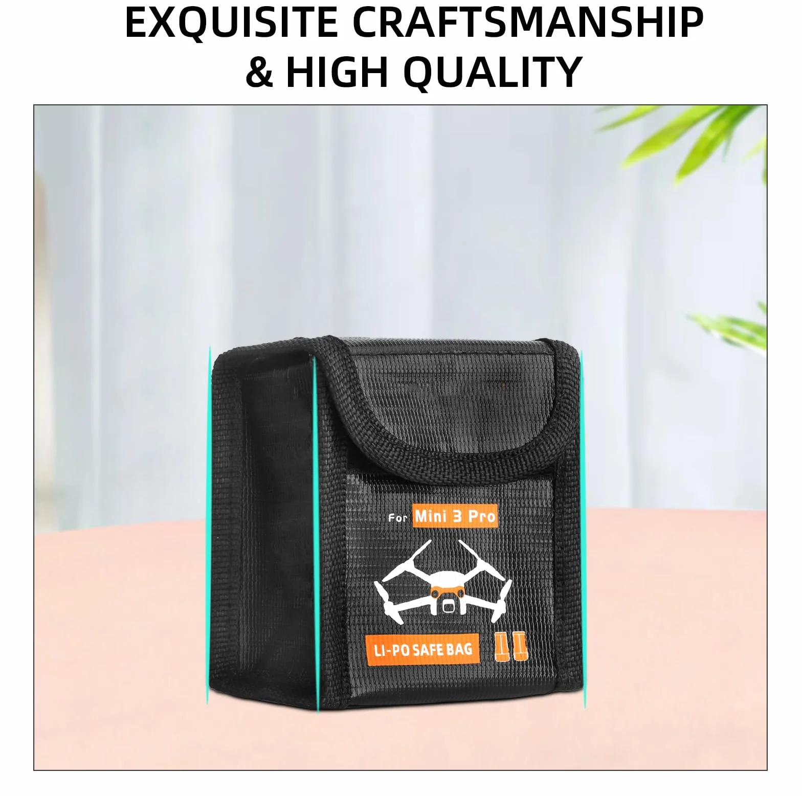 Lipo Batterie Coffre-Fort Sac pour DJI Mini 4 Pro/4K/3 Pro/3 Ignifuge Antidéflagrant Housse Boîte de Rangement Chargement Sécurisés Sac de Rangement Accessoires pour Drone (pour 3 Batteries)