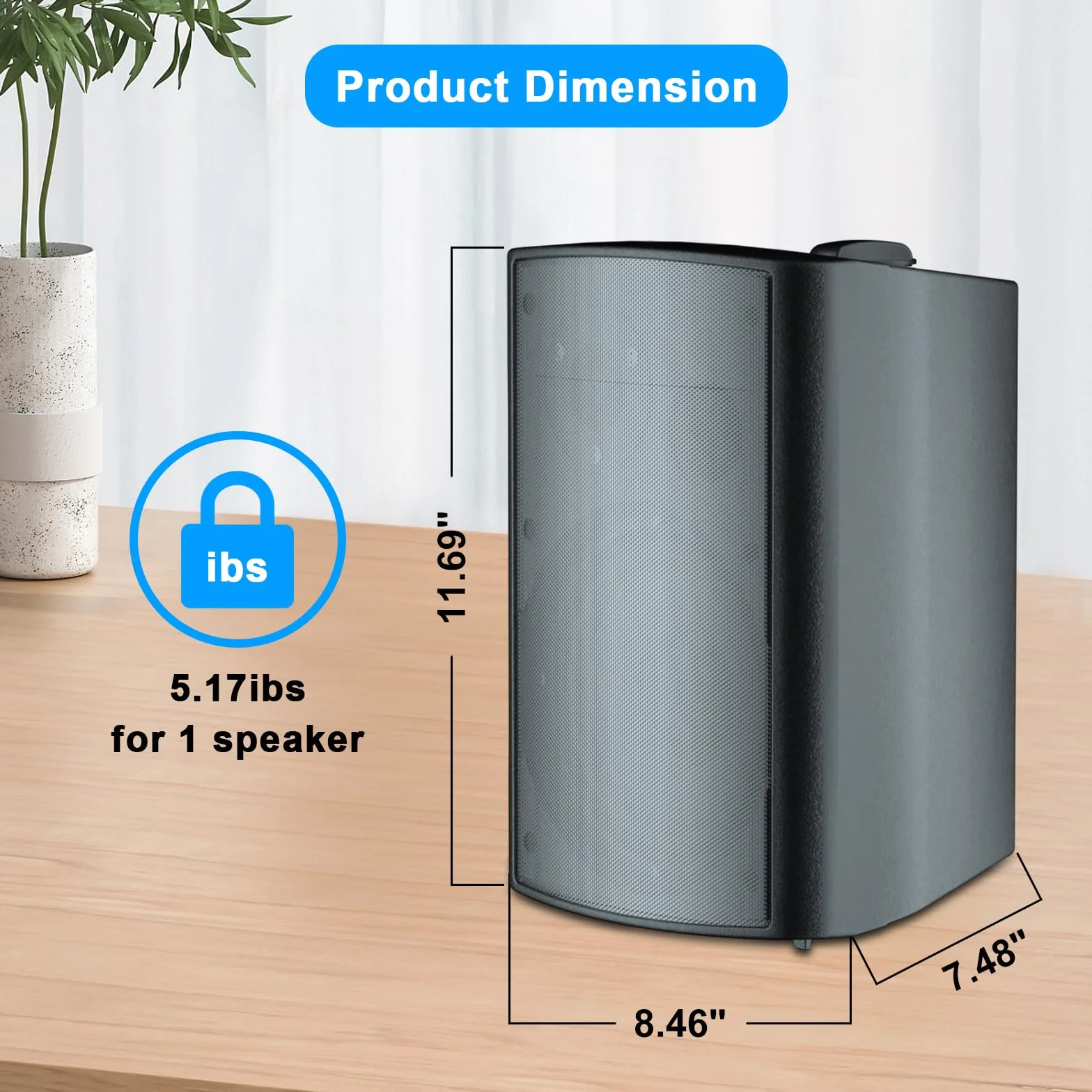 STUDIOFINIX 800W 6,5 "Outdoor Bluetooth Haut - Parleur étanche avec amplificateur Multifonction système Mural résistant aux intempéries pour Patio Garden Poolside Home (4 Haut - parleurs)